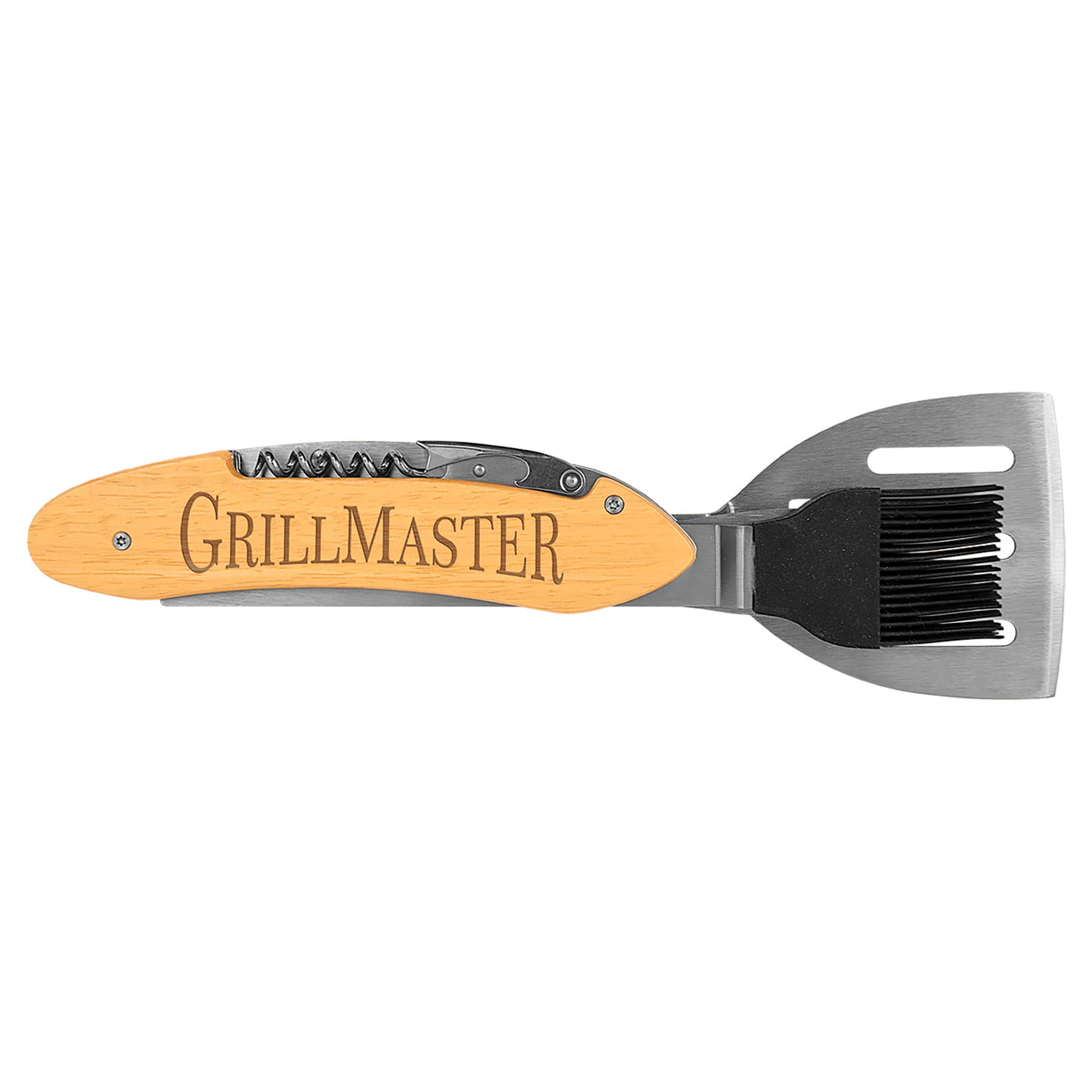 Wood 5-In-One BBQ Tool