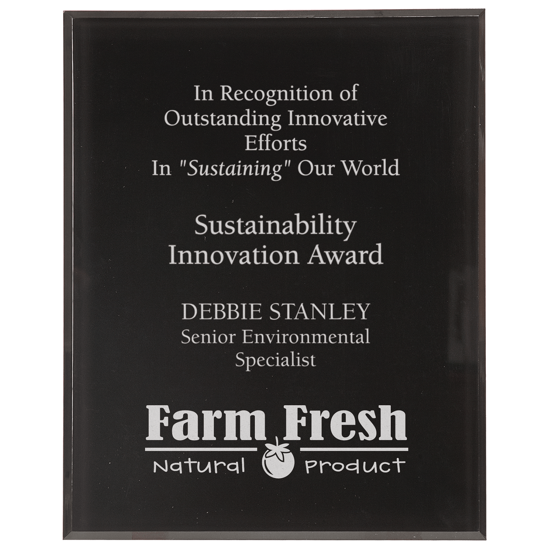 8" x 10" Solid Black Border Acrylic Clear-Plaq