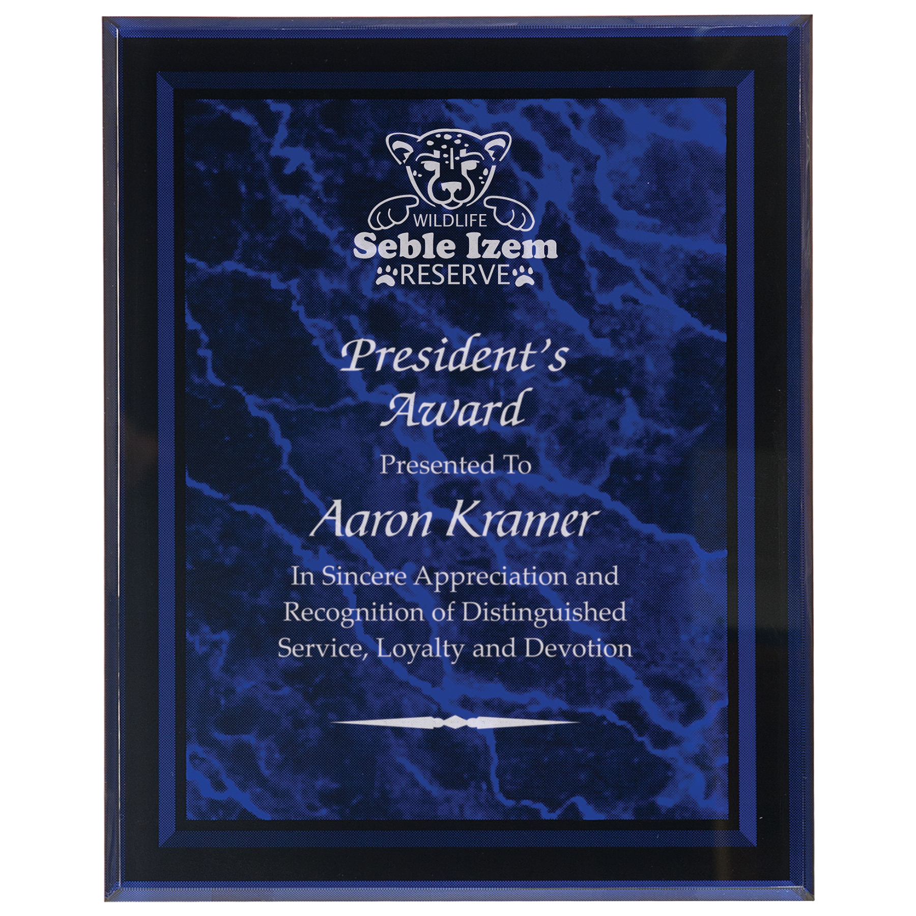 9" x 11" Purple Marble Border Acrylic Clear-Plaq