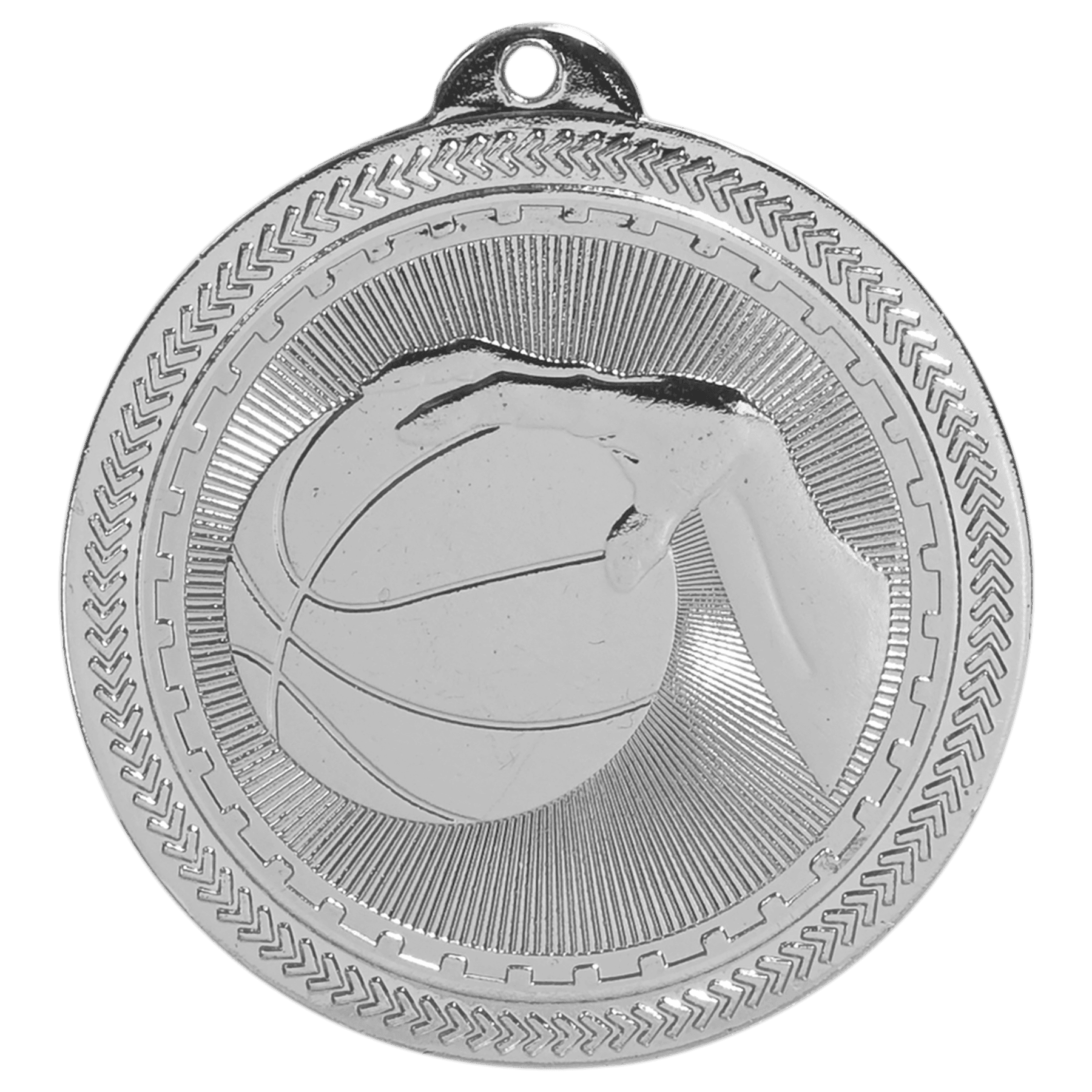 Basketball BriteLazer Medal-Silver