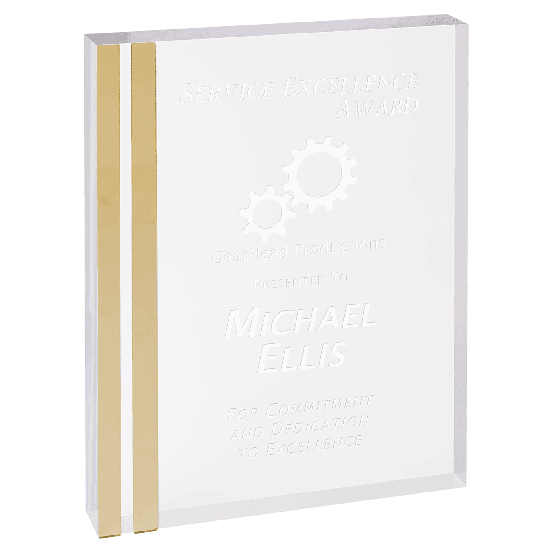 6" Gold Rectangle Acrylic