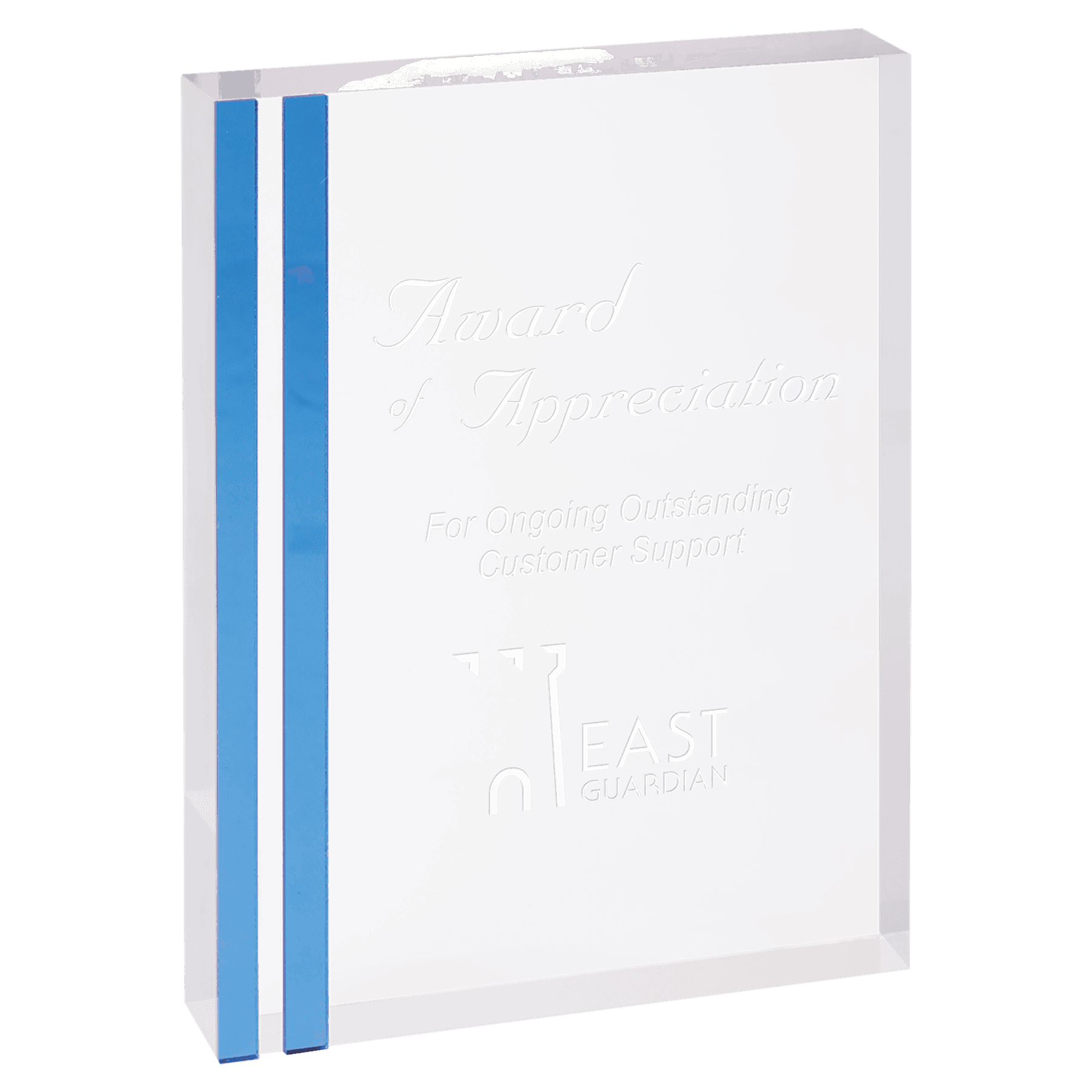 7" Blue Rectangle Acrylic