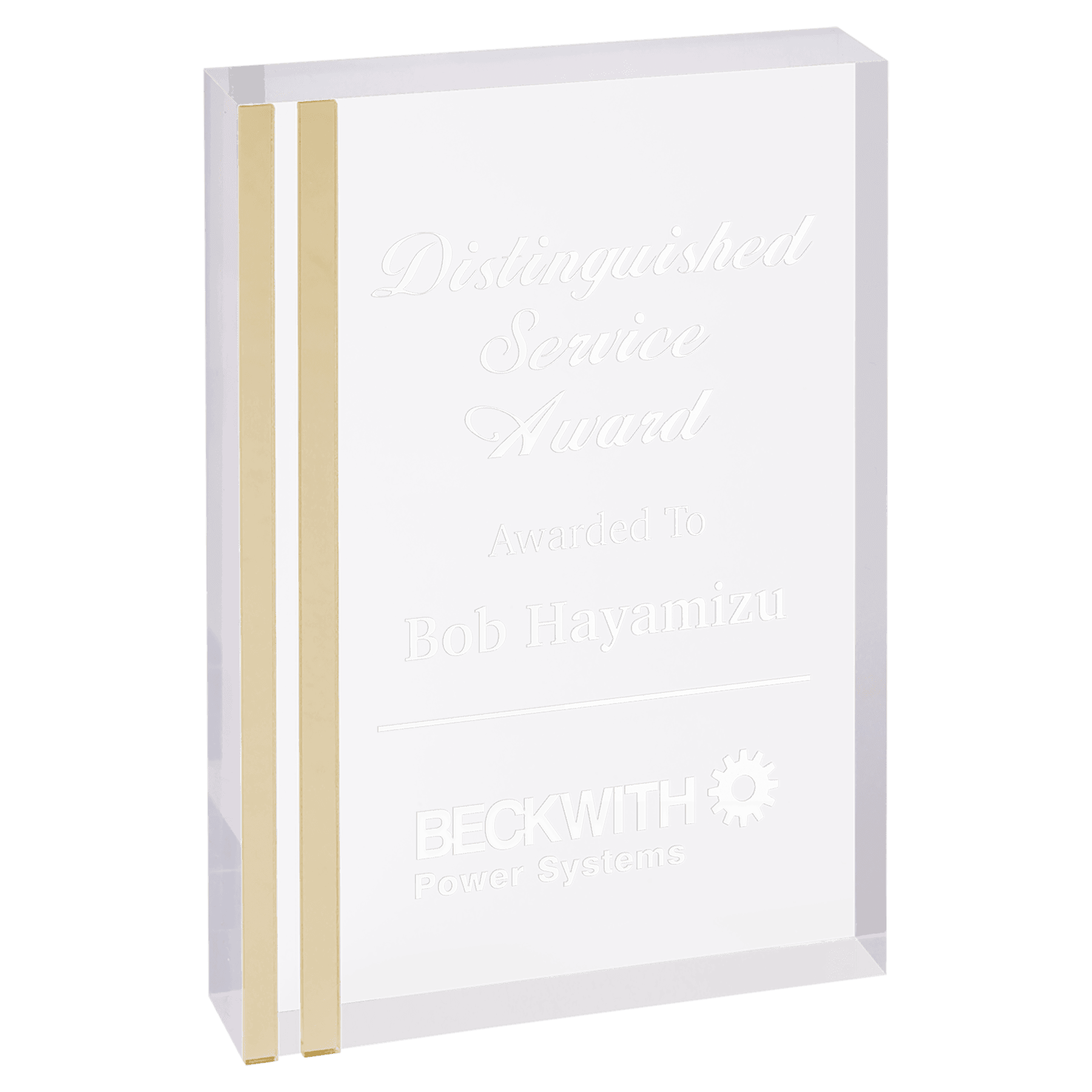 8" Gold Rectangle Acrylic