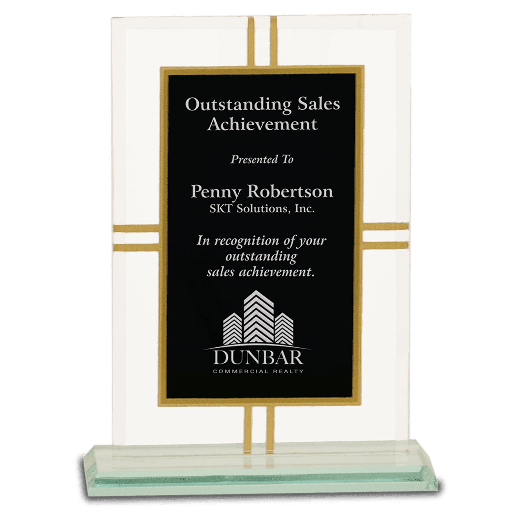 Small Contemporary Glass 4-Point Award