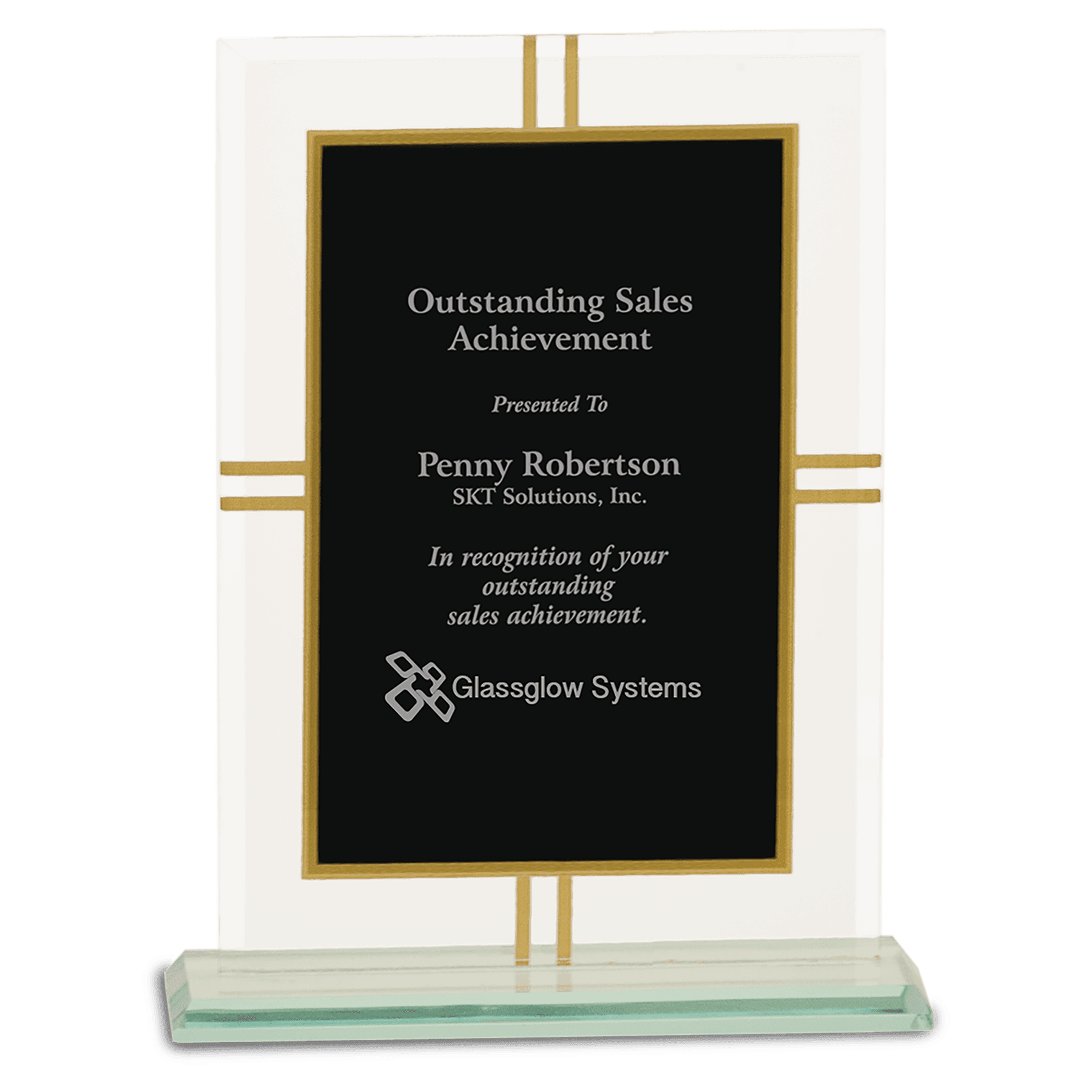 Large Contemporary Glass 4-Point Award