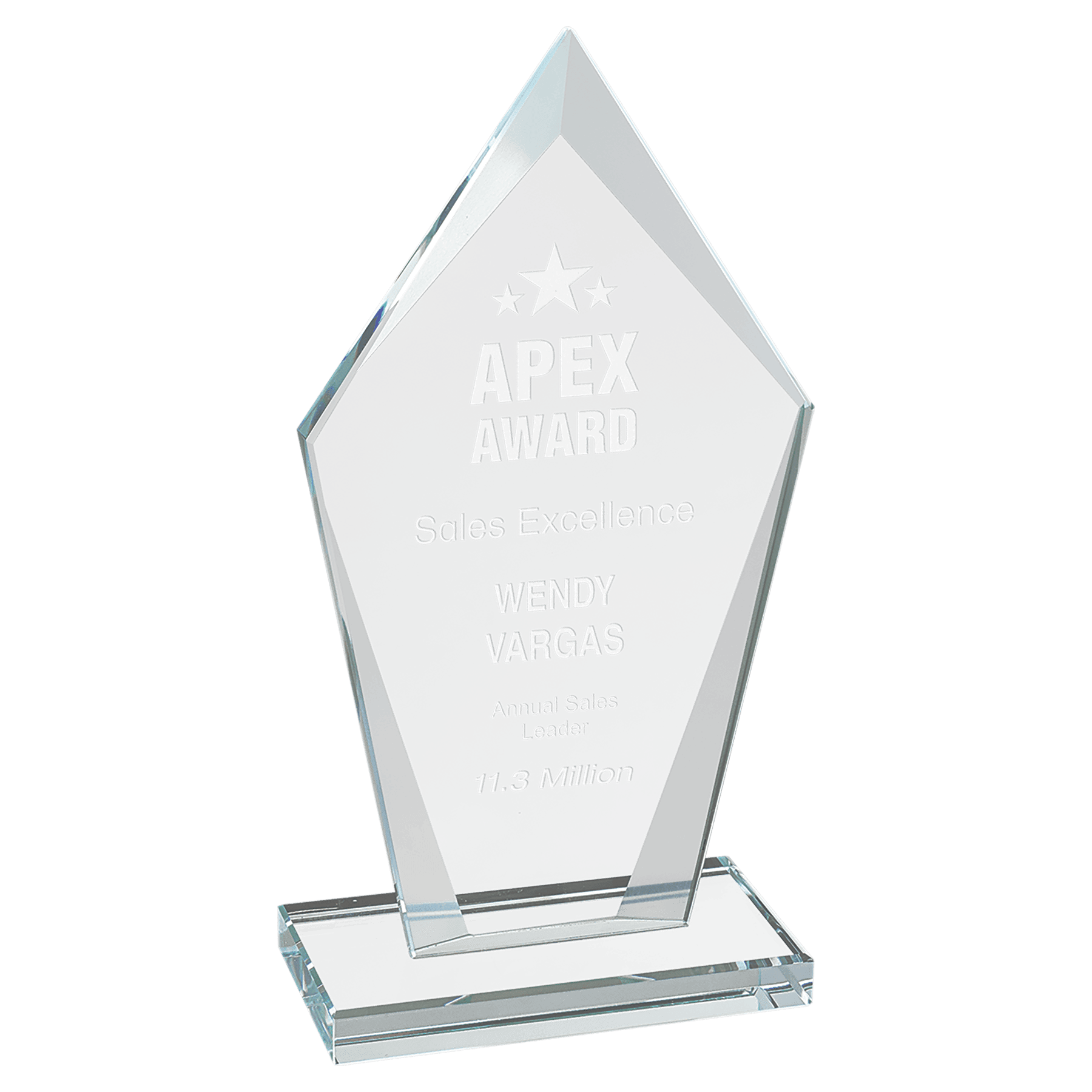 Small Diamond Clear Glass Award