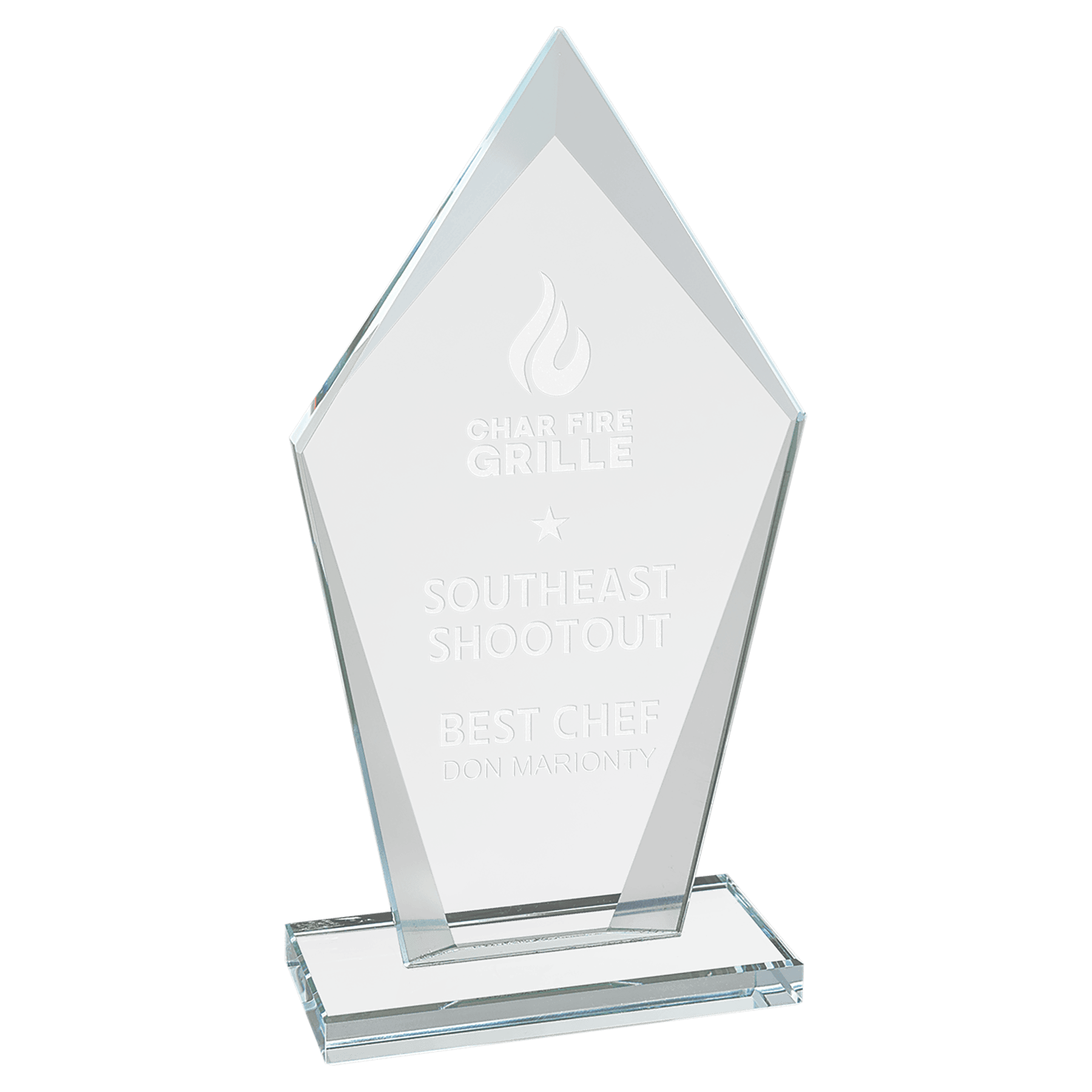 Medium Diamond Clear Glass Award