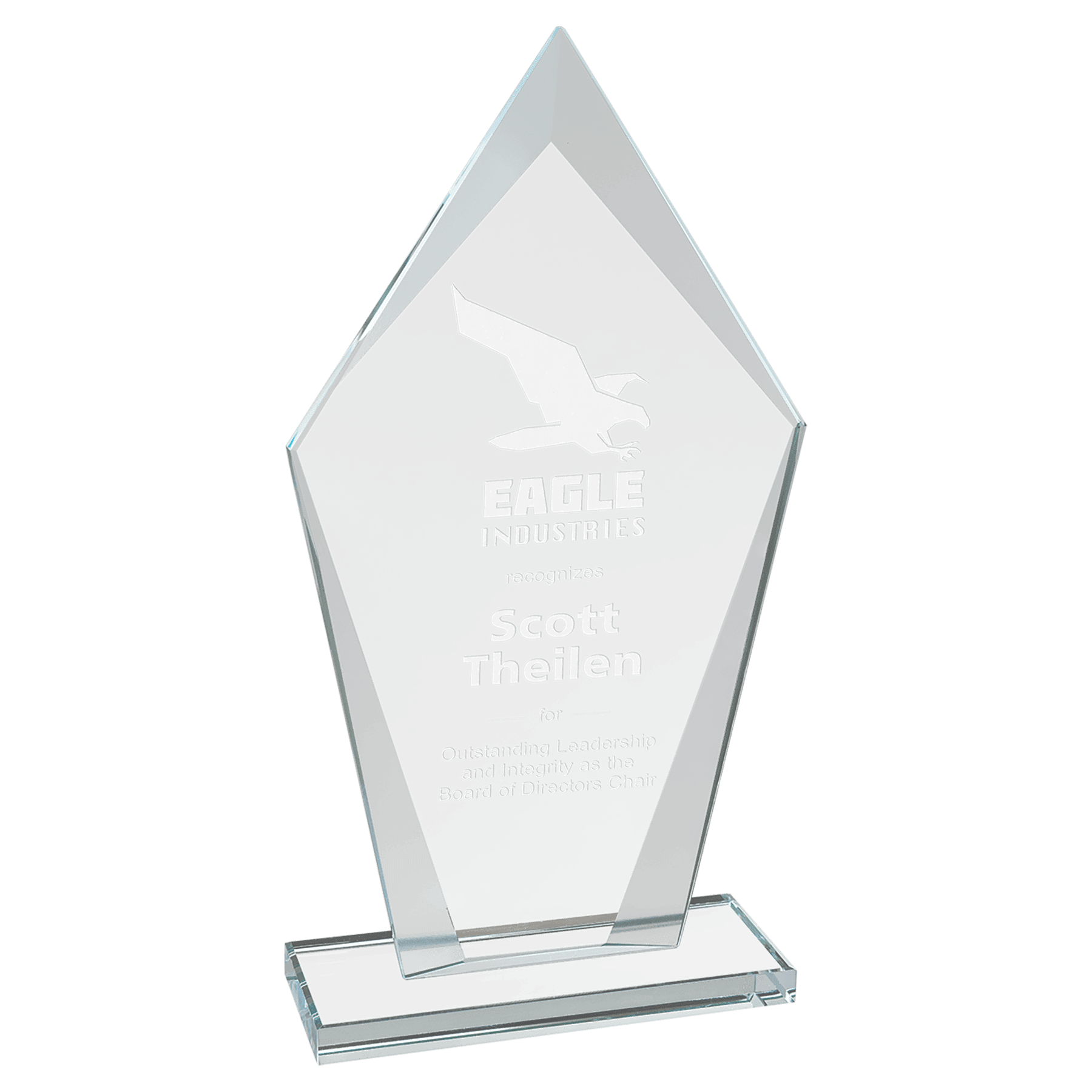 Large Diamond Clear Glass Award