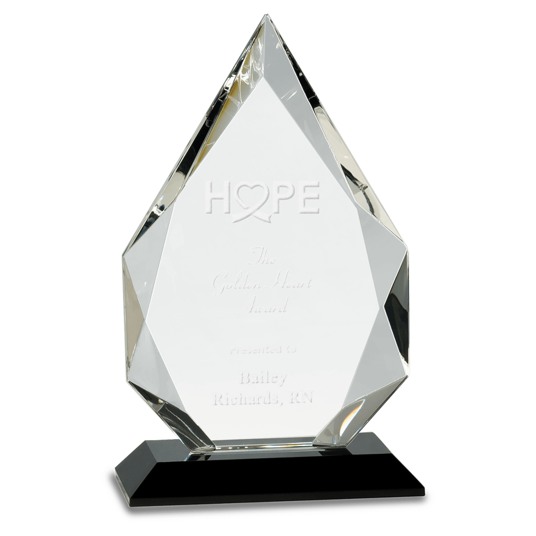 9" Crystal Diamond on a Black Crystal Base