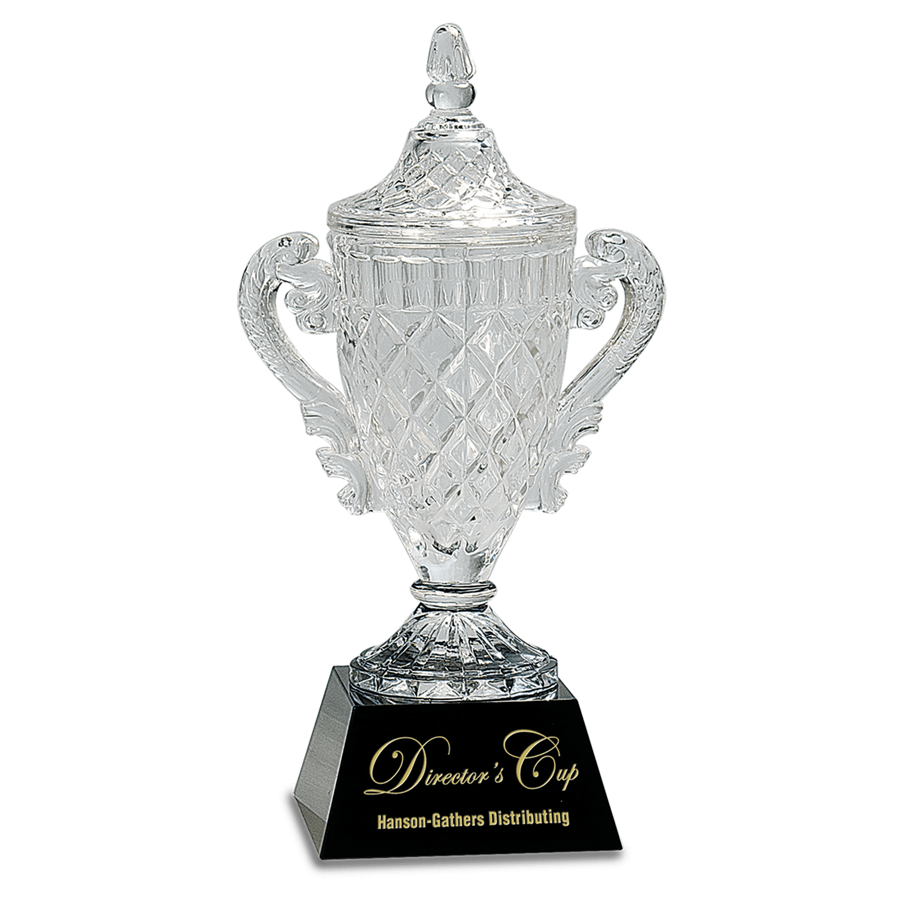 12 3/4" Crystal Cup on a Black Crystal Base