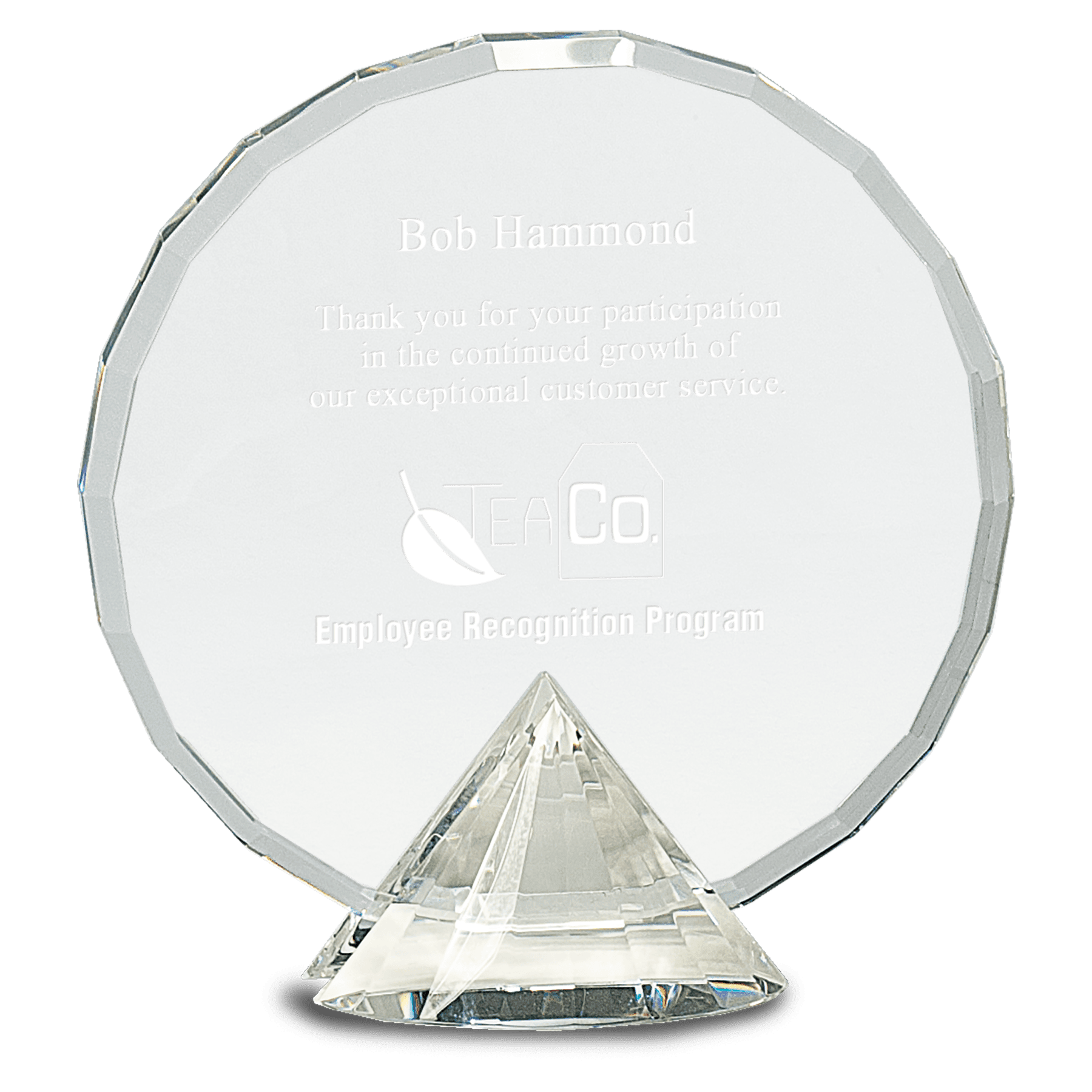 Clear Round Crystal on Clear Diamond Base