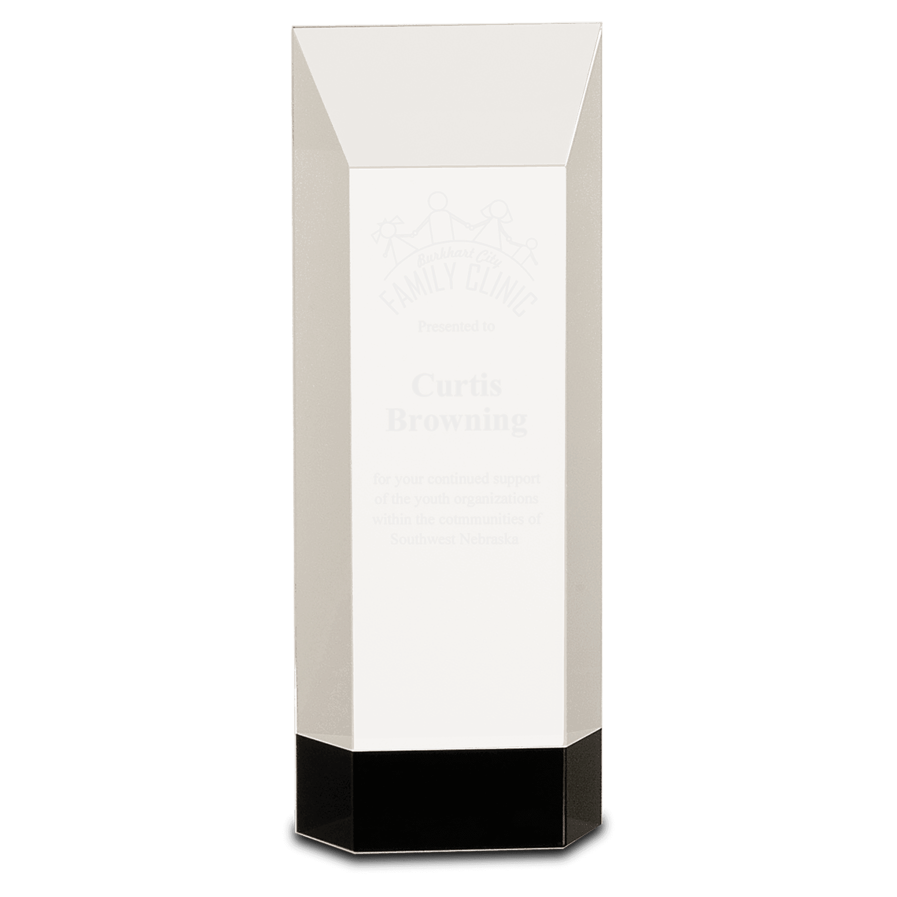 9 1/2" Crystal Award on Black Base