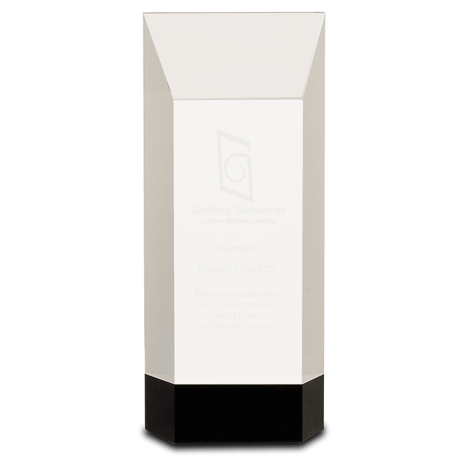 8 1/4" Crystal Award on Black Base