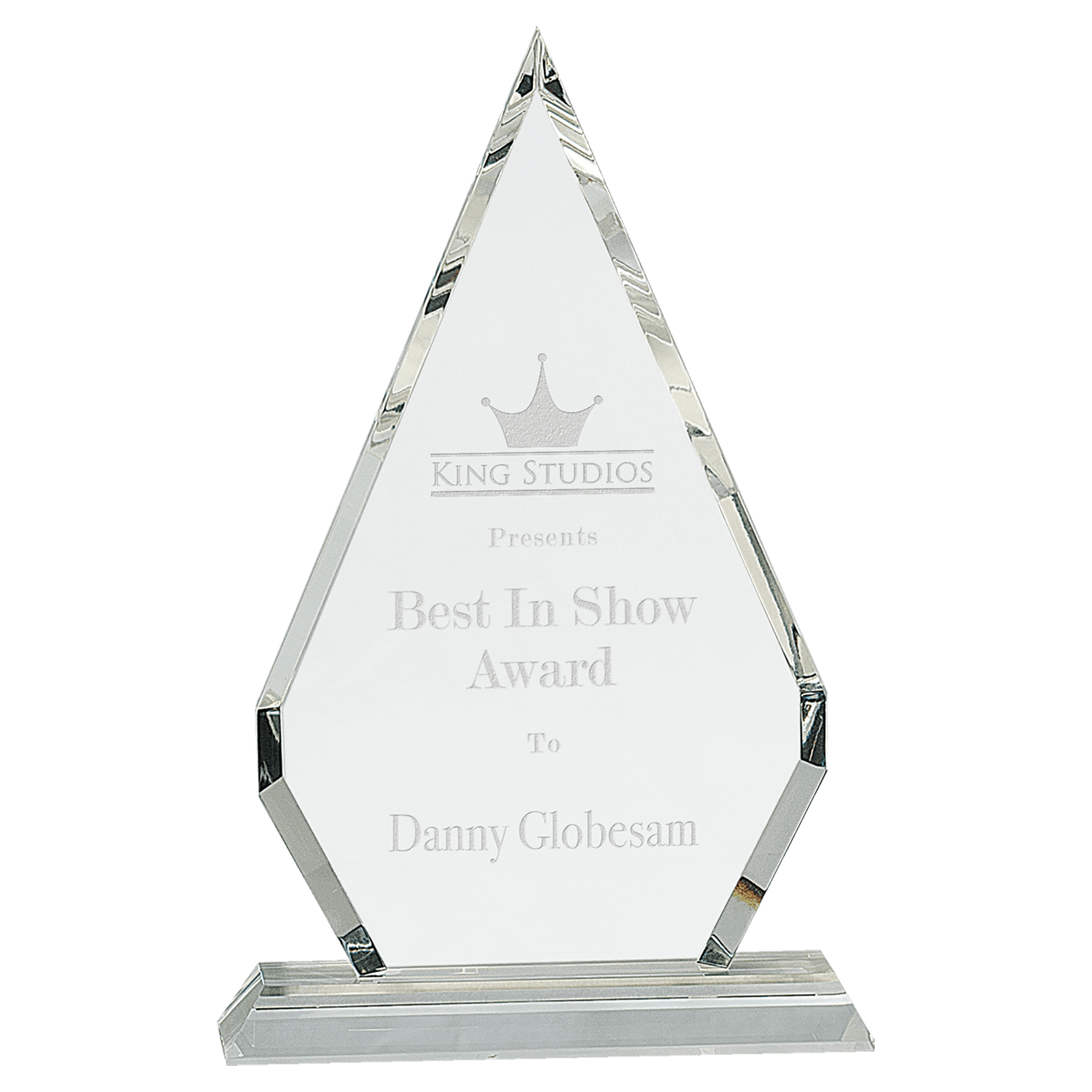 10 3/4" Crystal Diamond on a Clear Crystal Base