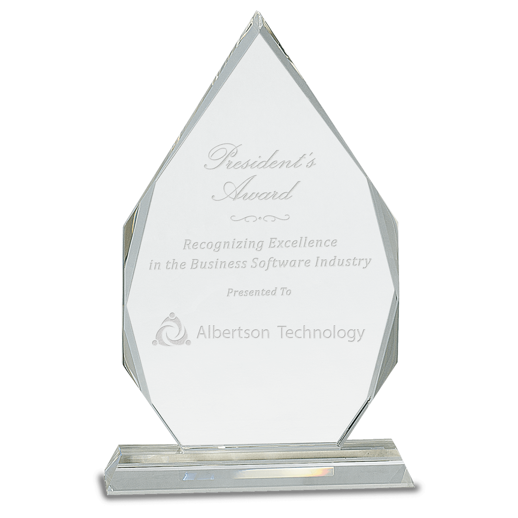 10 1/2" 7" Crystal Diamond on a Clear Crystal Base