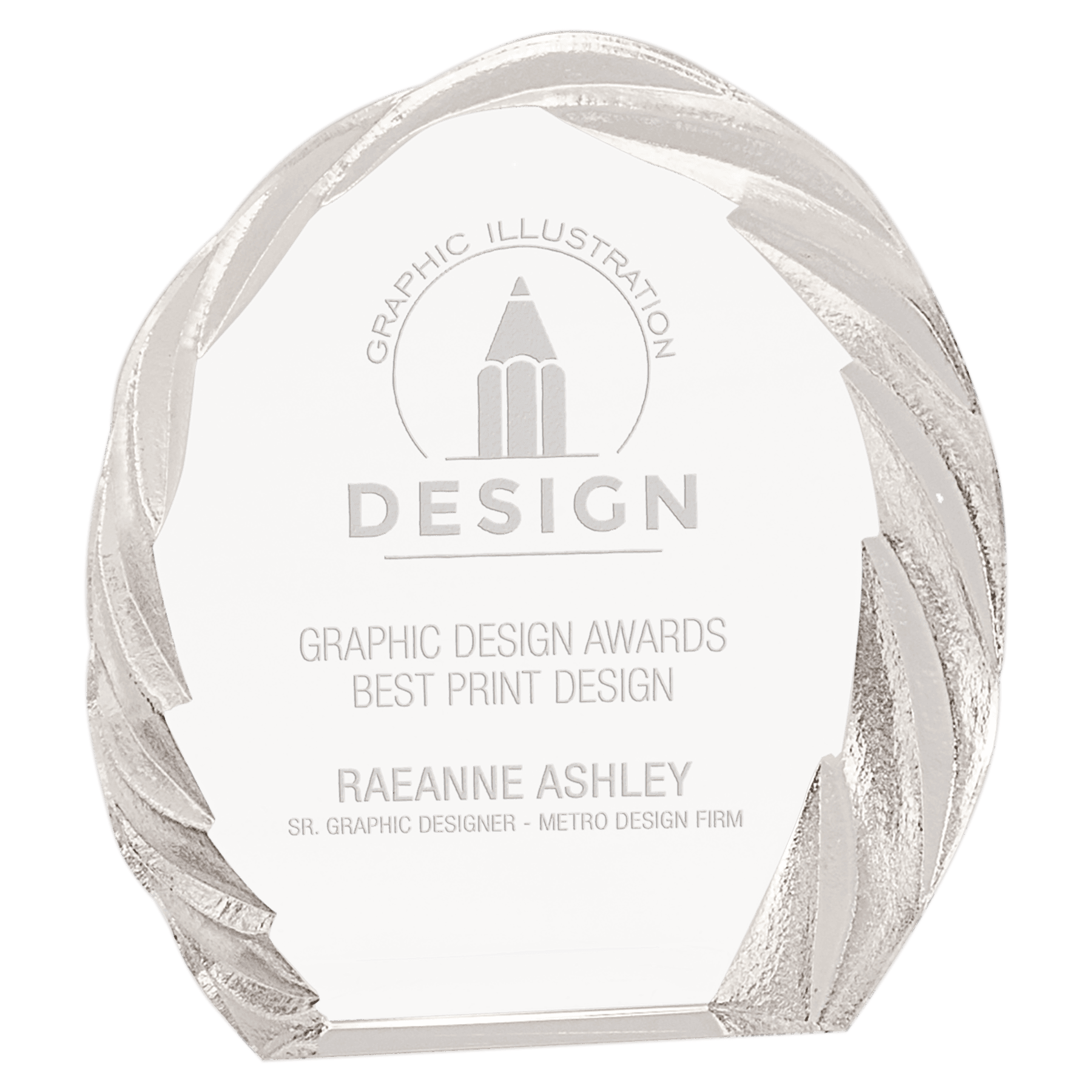 Oval Crystal with Decorative Edge