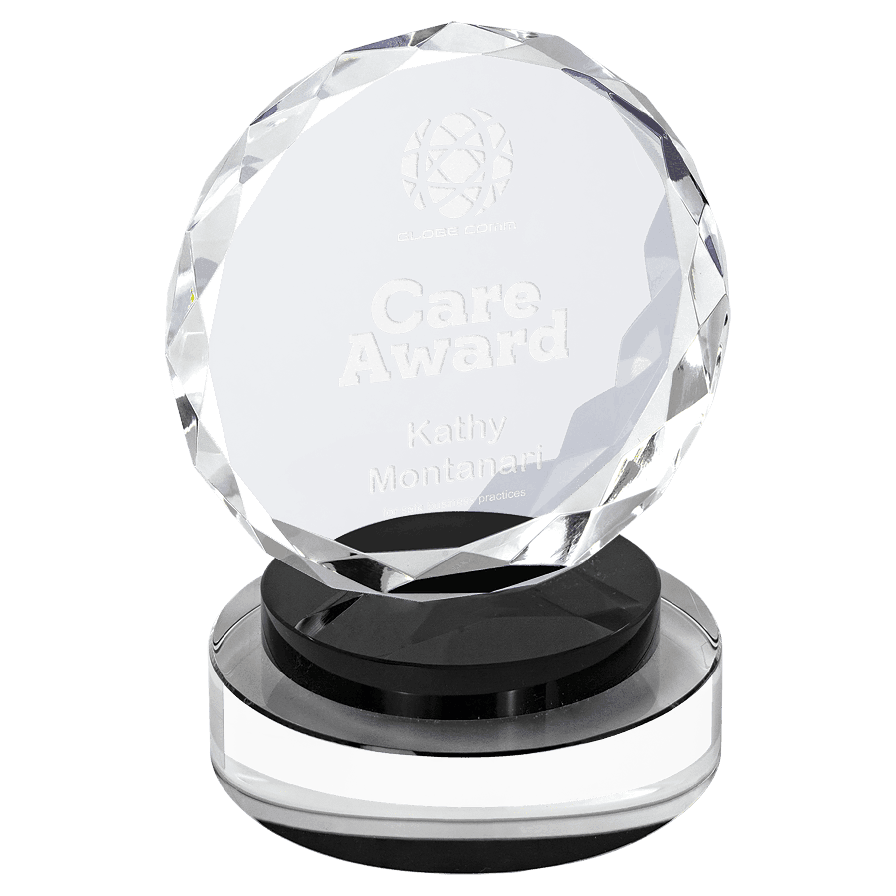 Small Round Crystal with Black/Clear Base