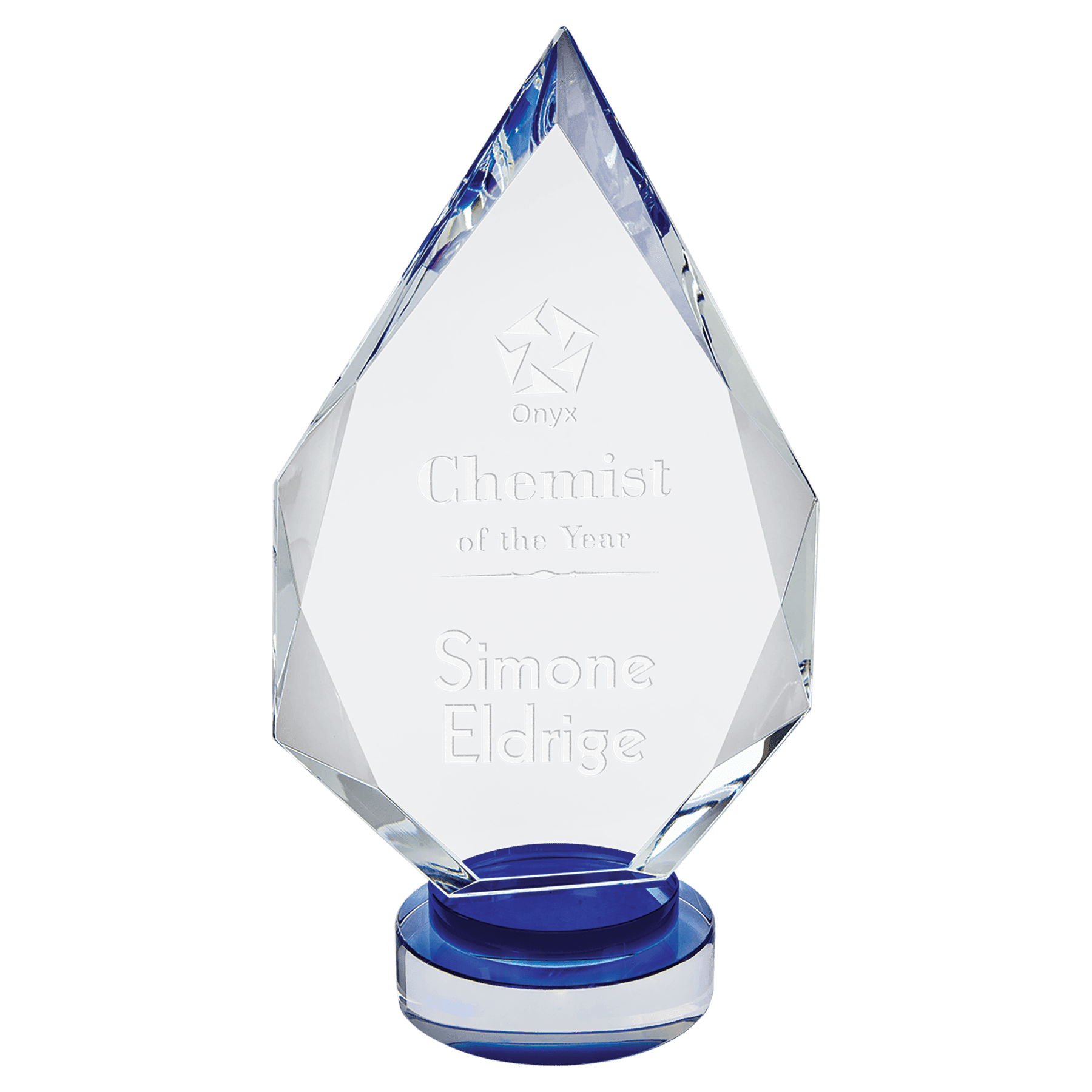 Large Diamond Crystal with Blue/Clear Base