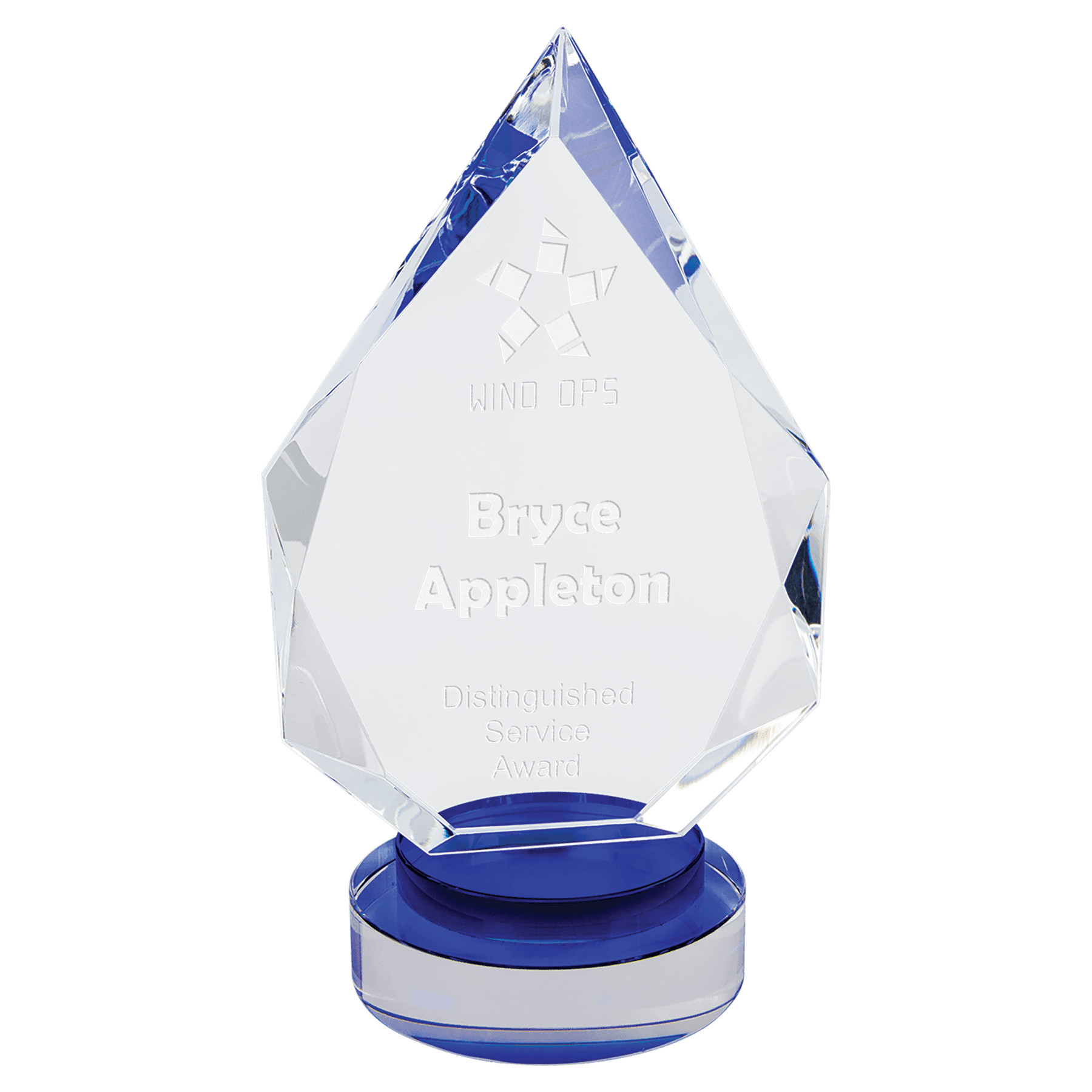 Small Diamond Crystal with Blue/Clear Base