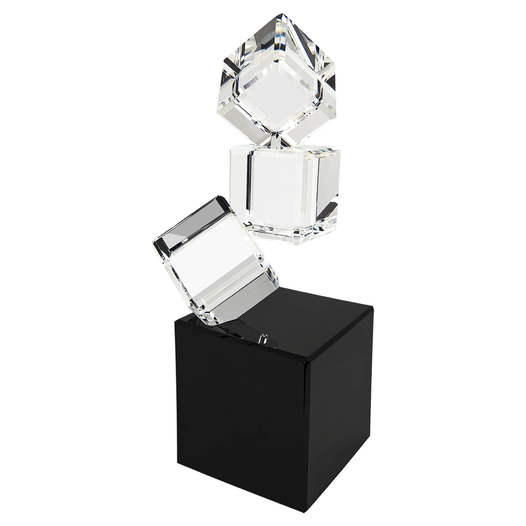 Triple Crystal Blocks on a Black Base