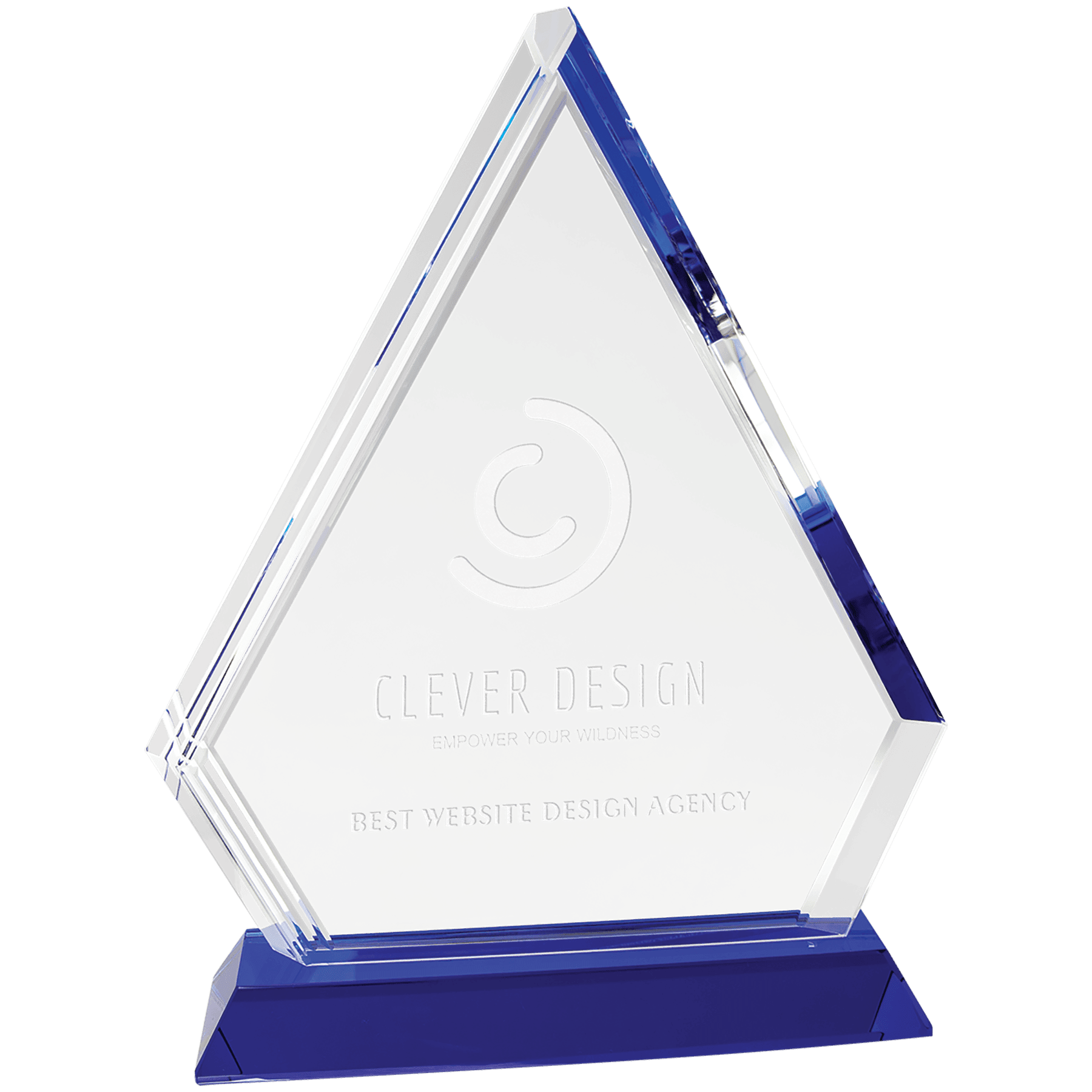 9 3/4 Crystal Diamond with Blue Base