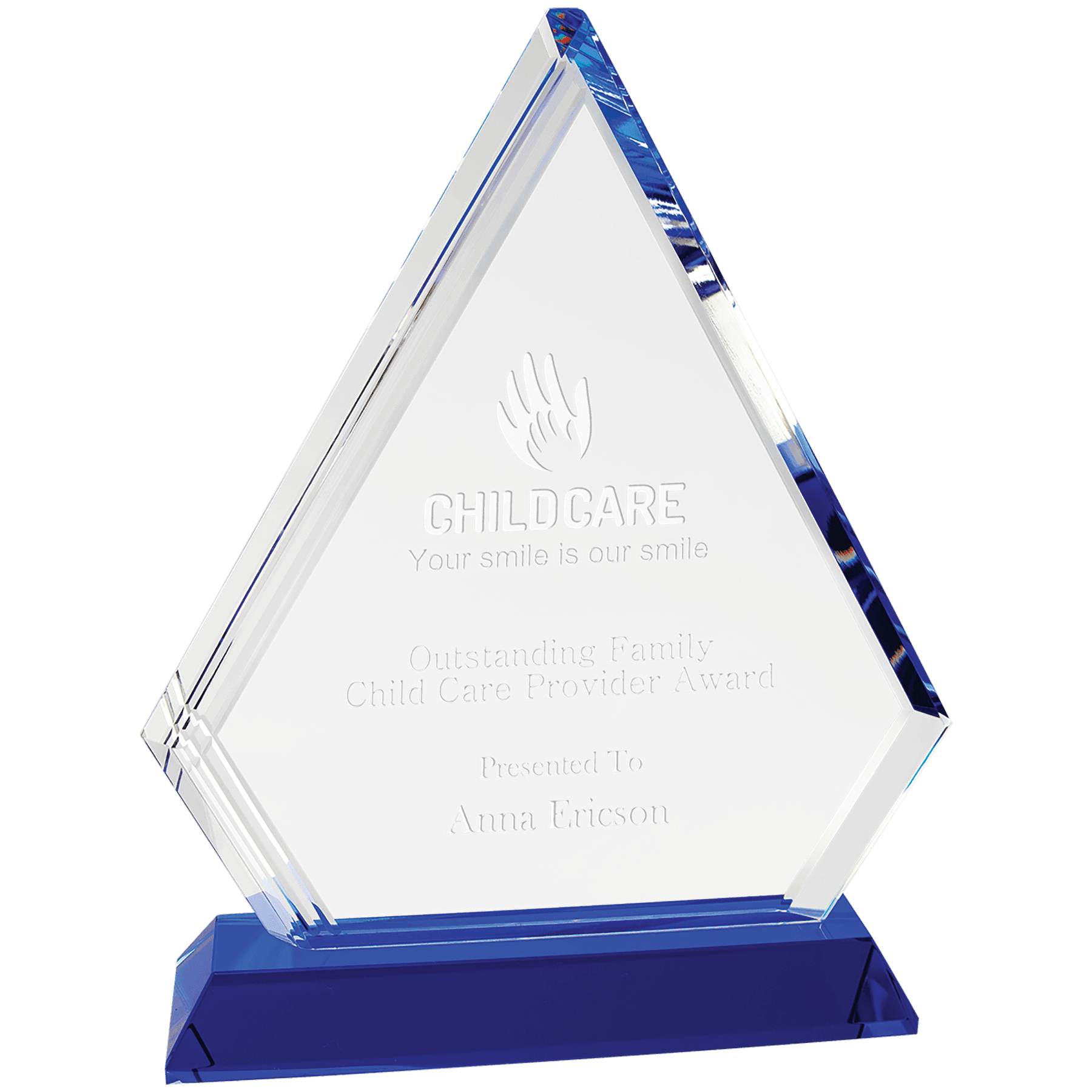 8 3/4 Crystal Diamond with Blue Base