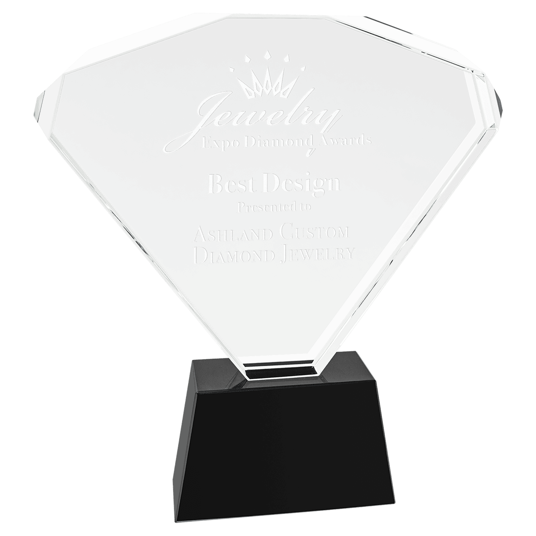 Large Crystal Fan with Black Base