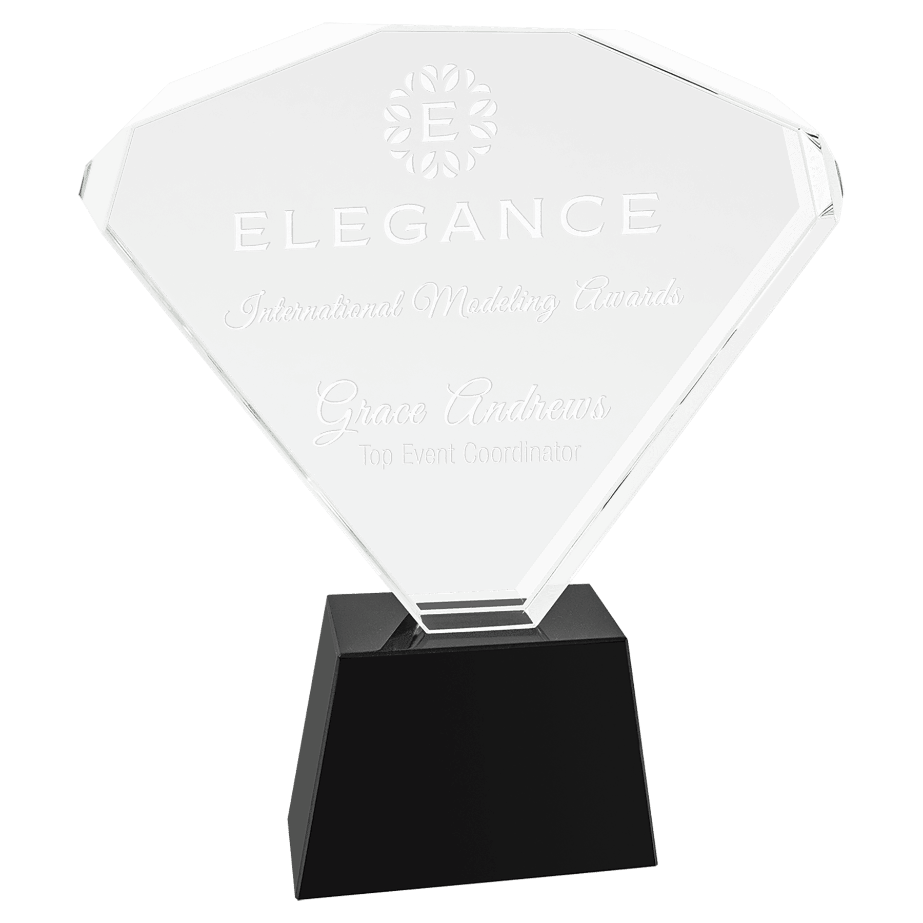 Medium Crystal Fan with Black Base