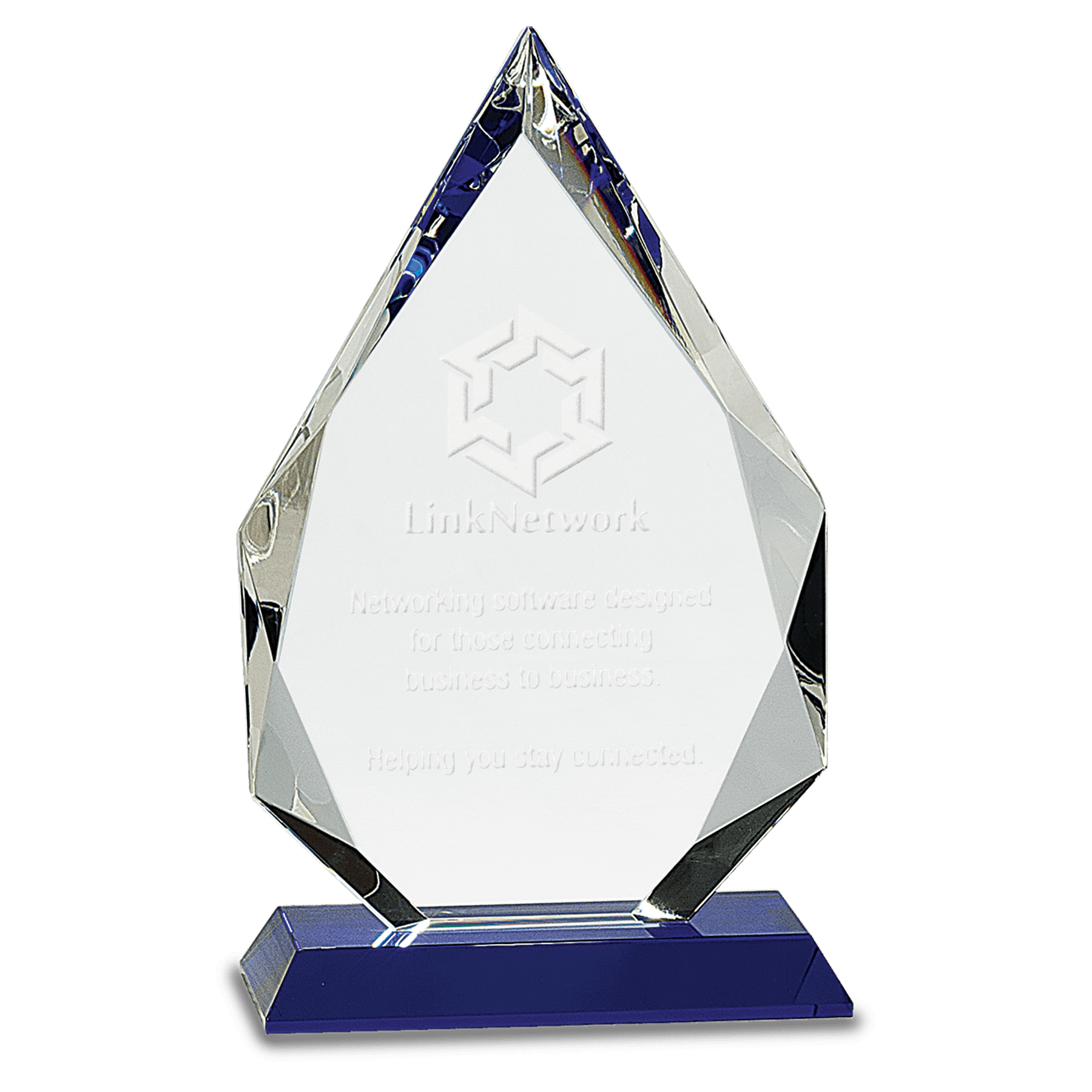 9" Crystal Diamond on a Blue Crystal Base