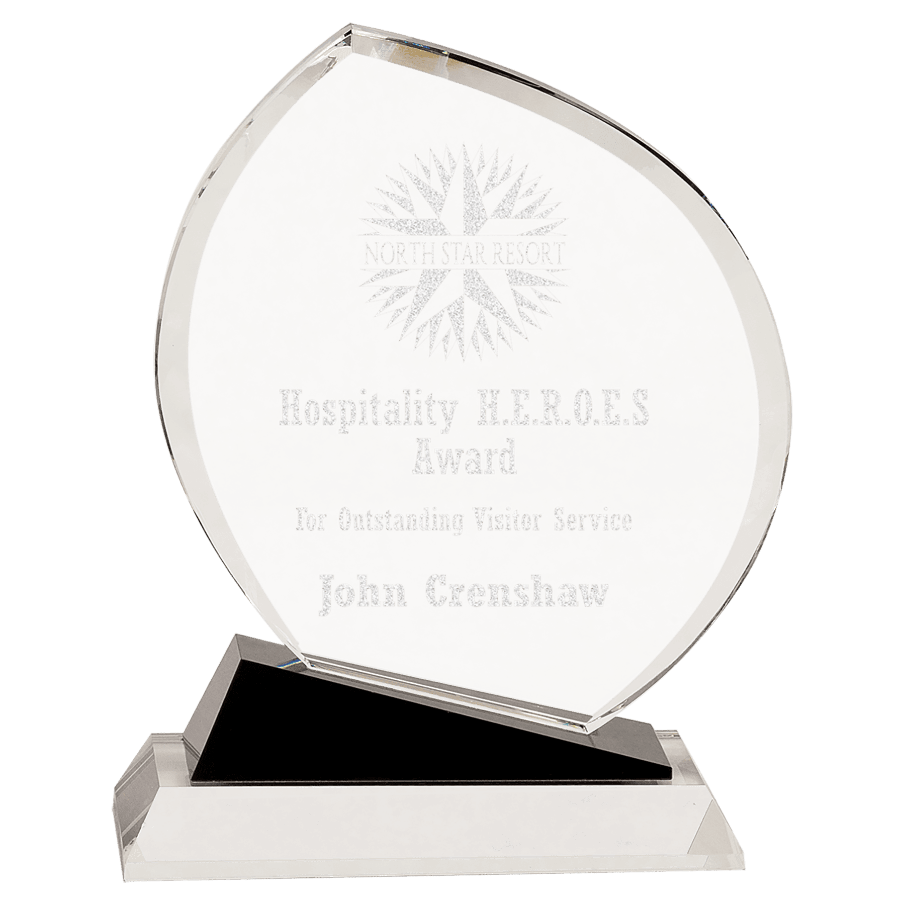 Large Crystal Oblong with Black Accents