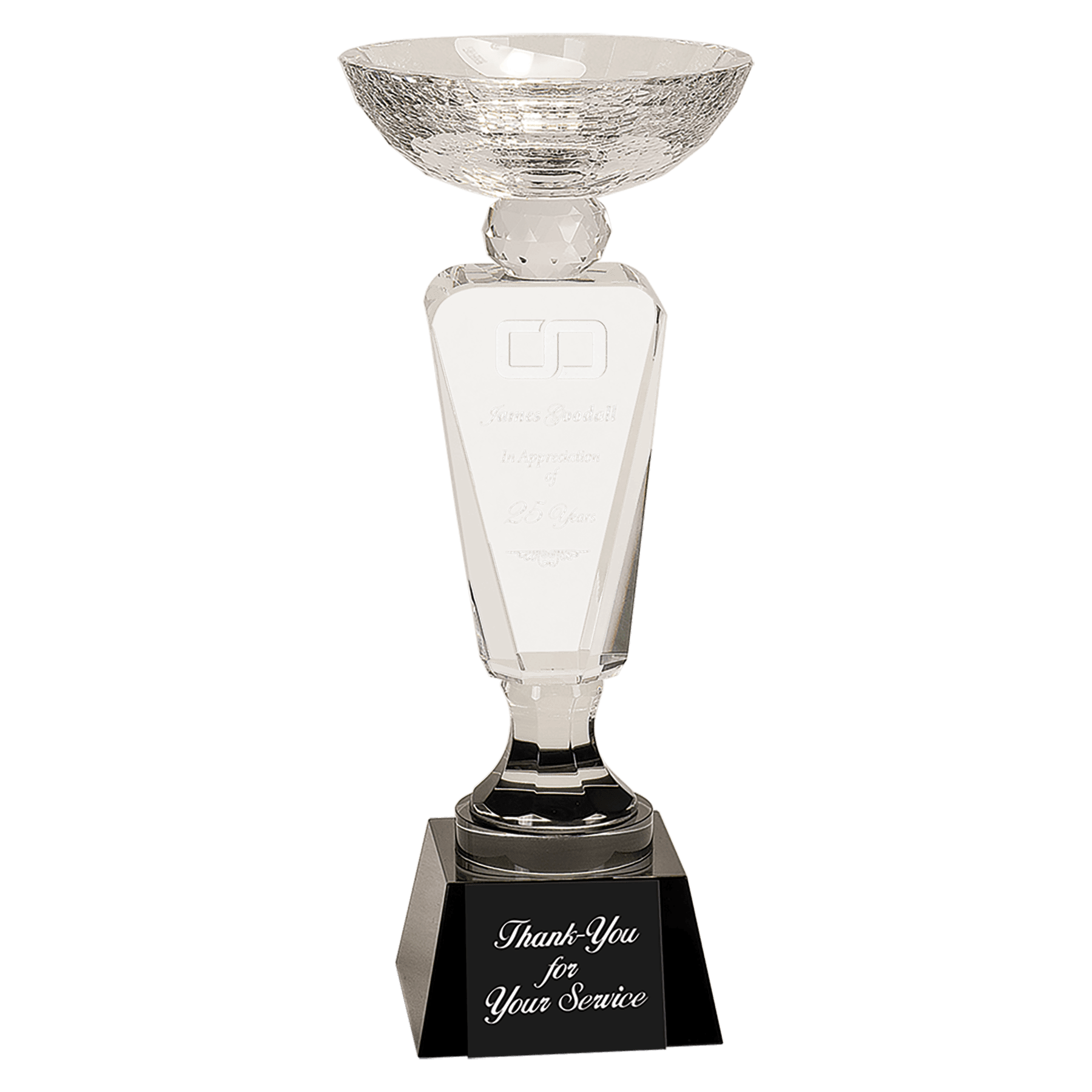 Clear Crystal Cup with Black Pedestal Base