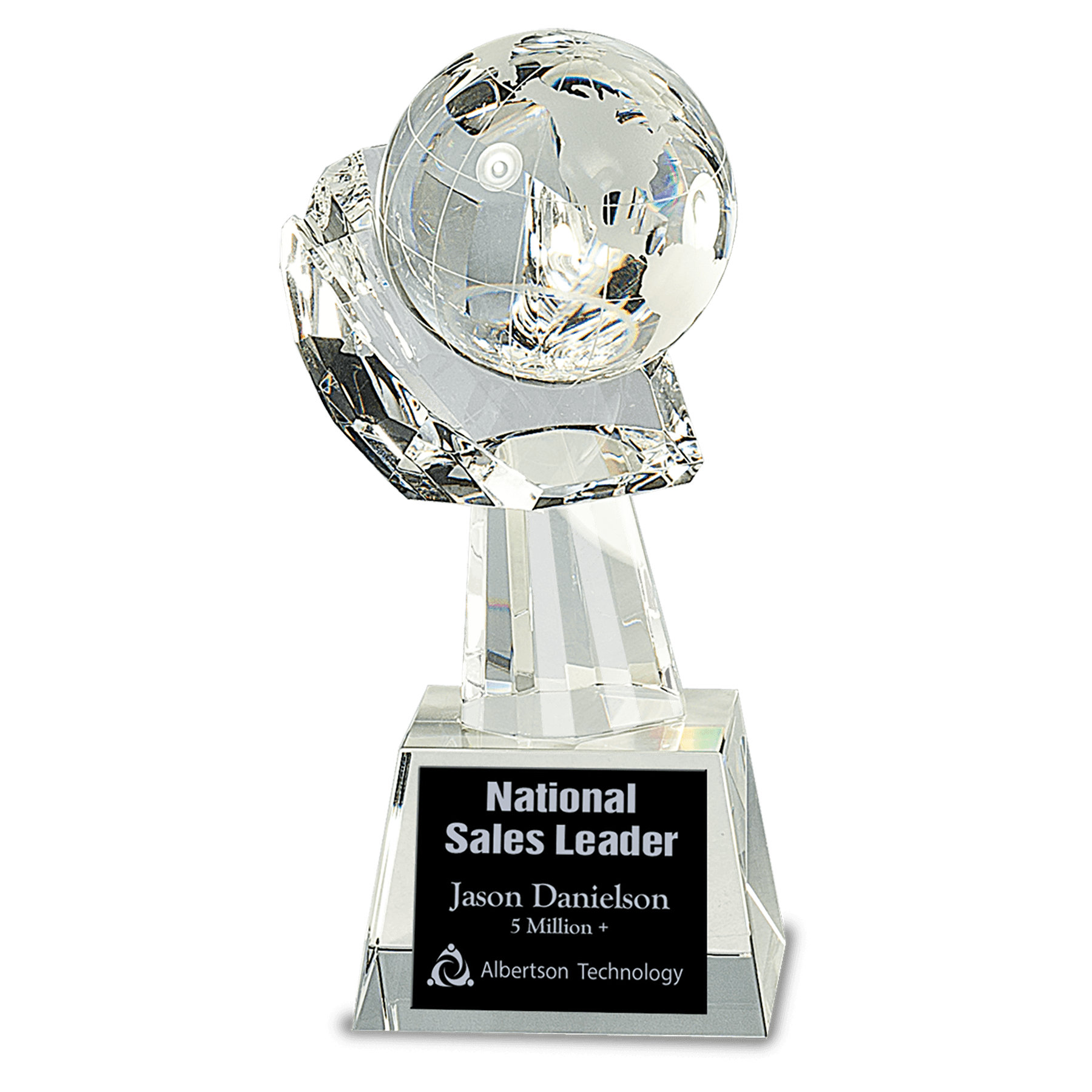 Clear Crystal Globe in Hand