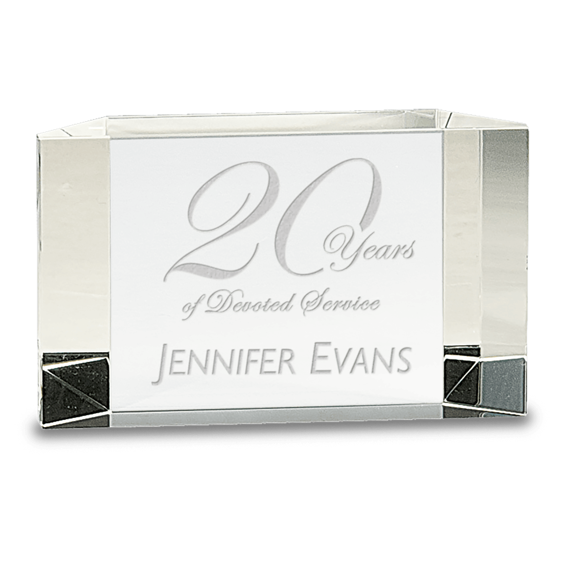 5" X 3" Crystal Facet Block Award