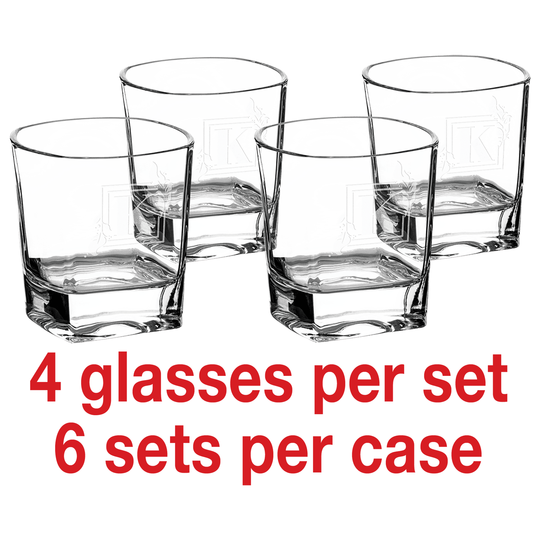 Polar Camel Rectangle Rocks Glasses Set of Four