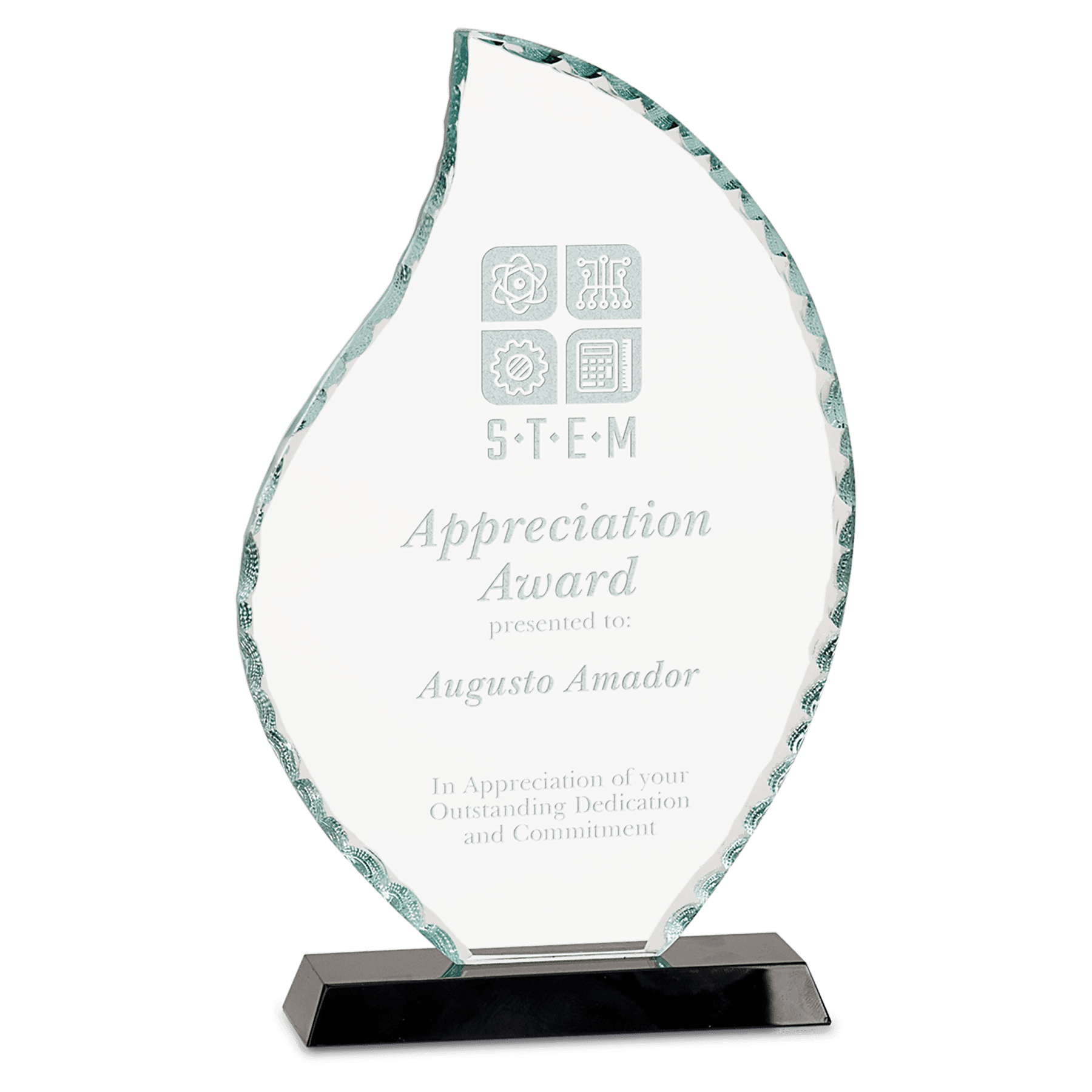 8 1/2" Flame Facet Glass on a Black Crystal Base