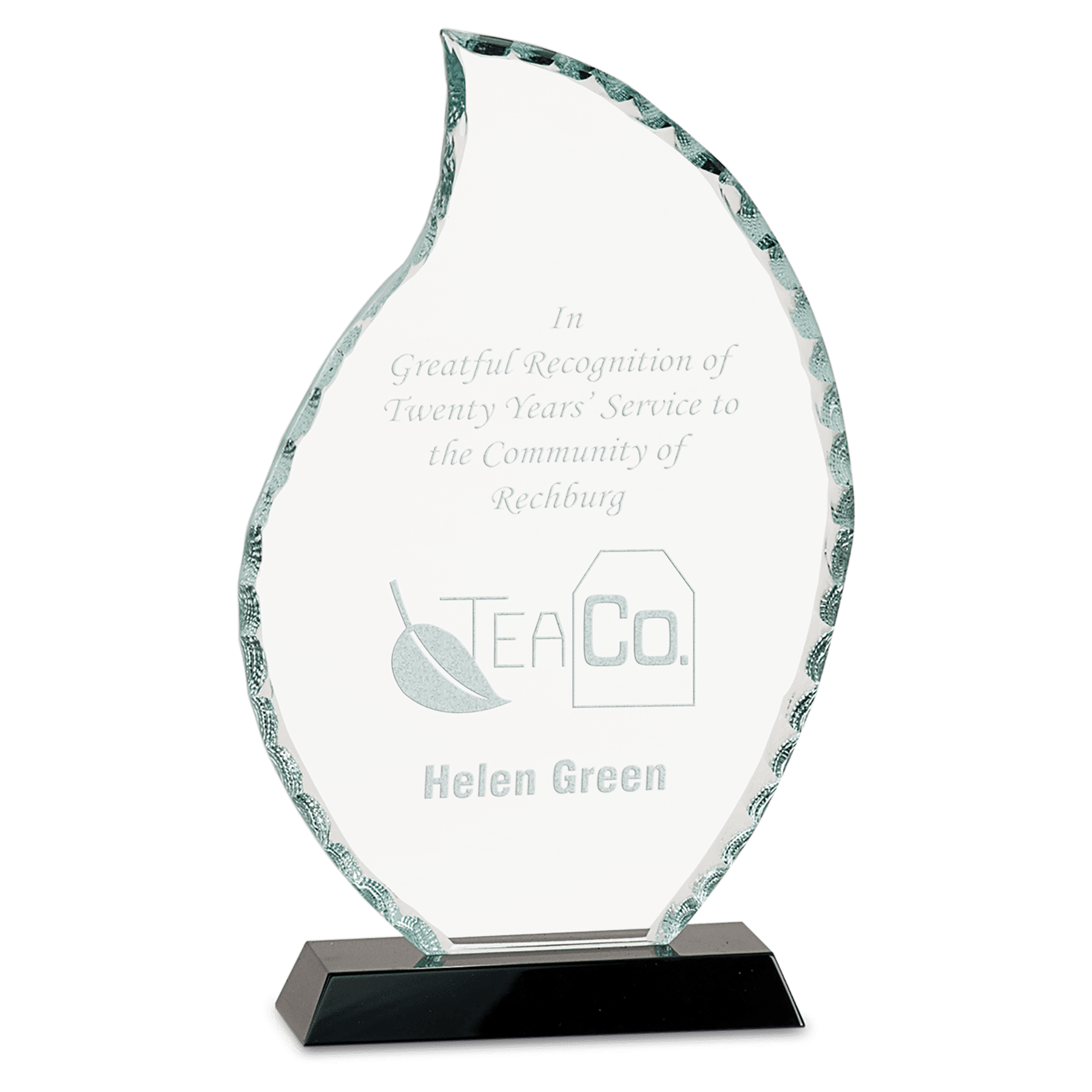 9 1/2" Flame Facet Glass on a Black Crystal Base