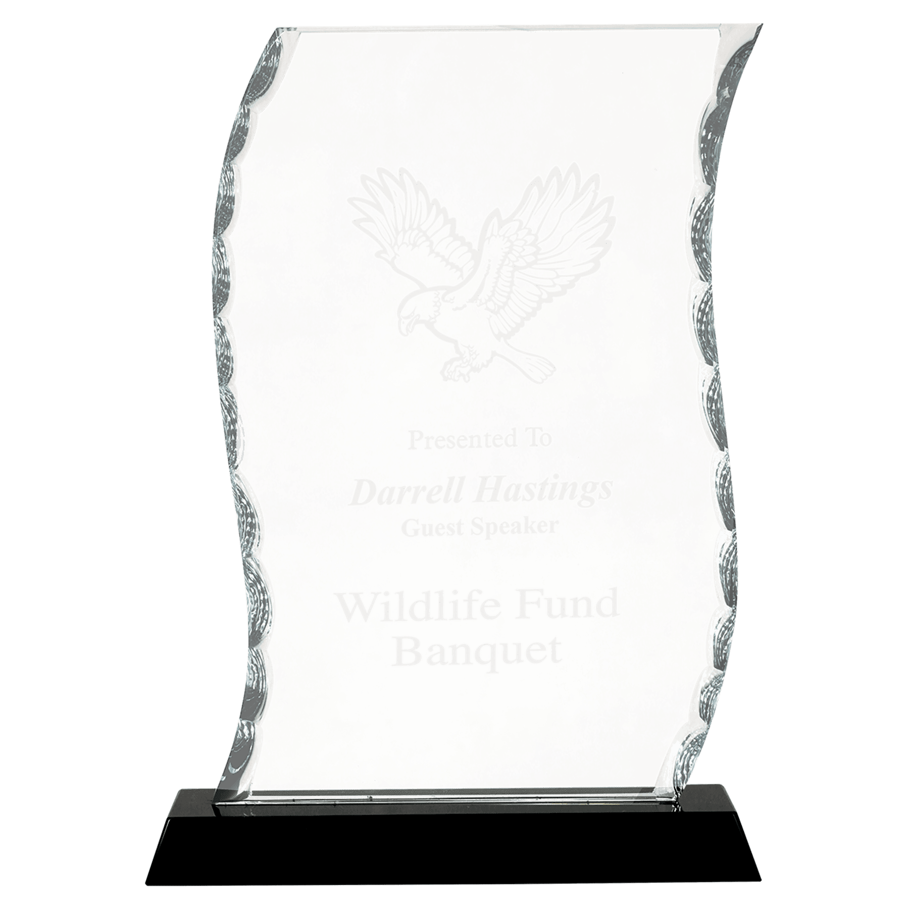 8 1/4" Scroll Facet Glass on a Black Crystal Base