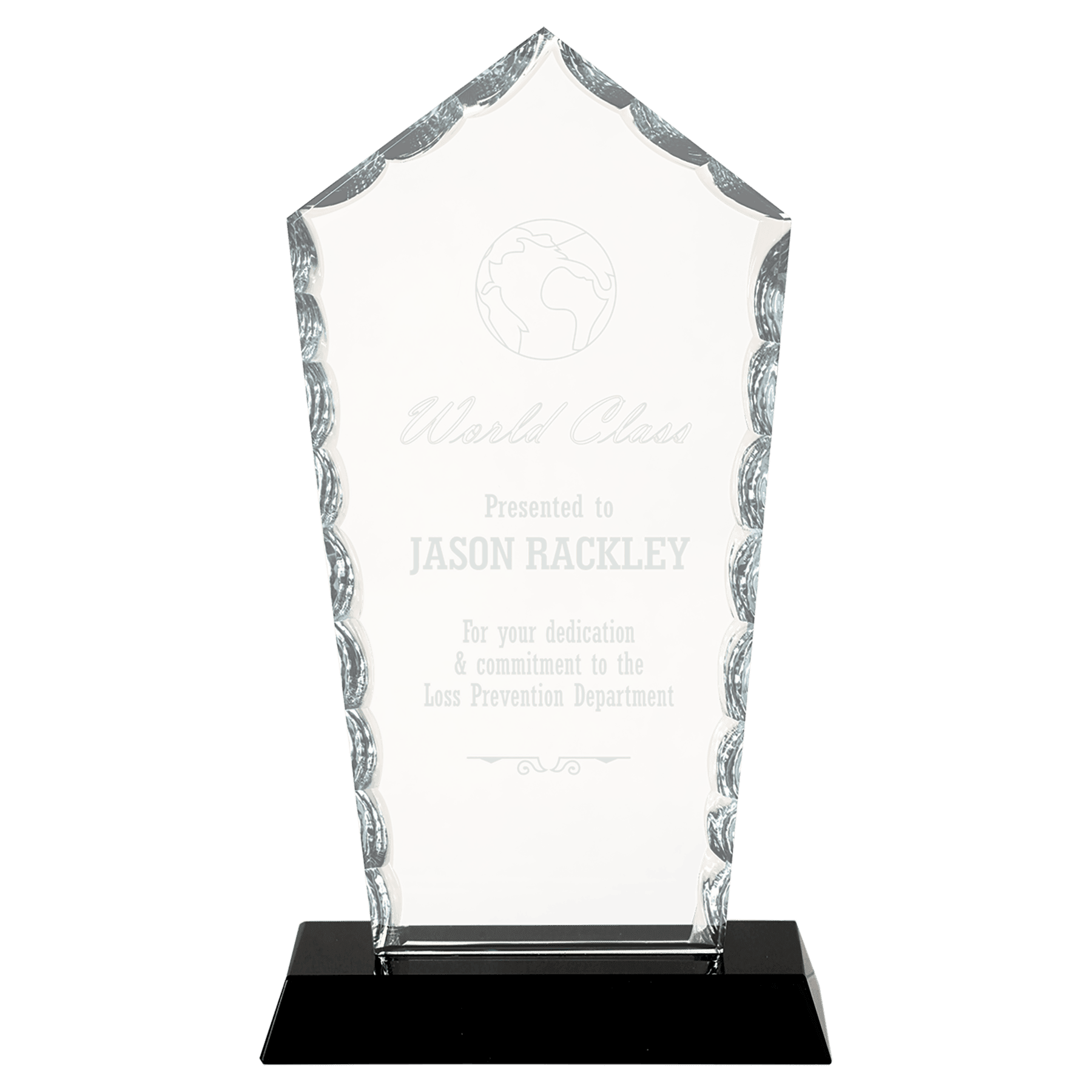 7 3/4" Diamond Facet Glass on a Black Crystal Base