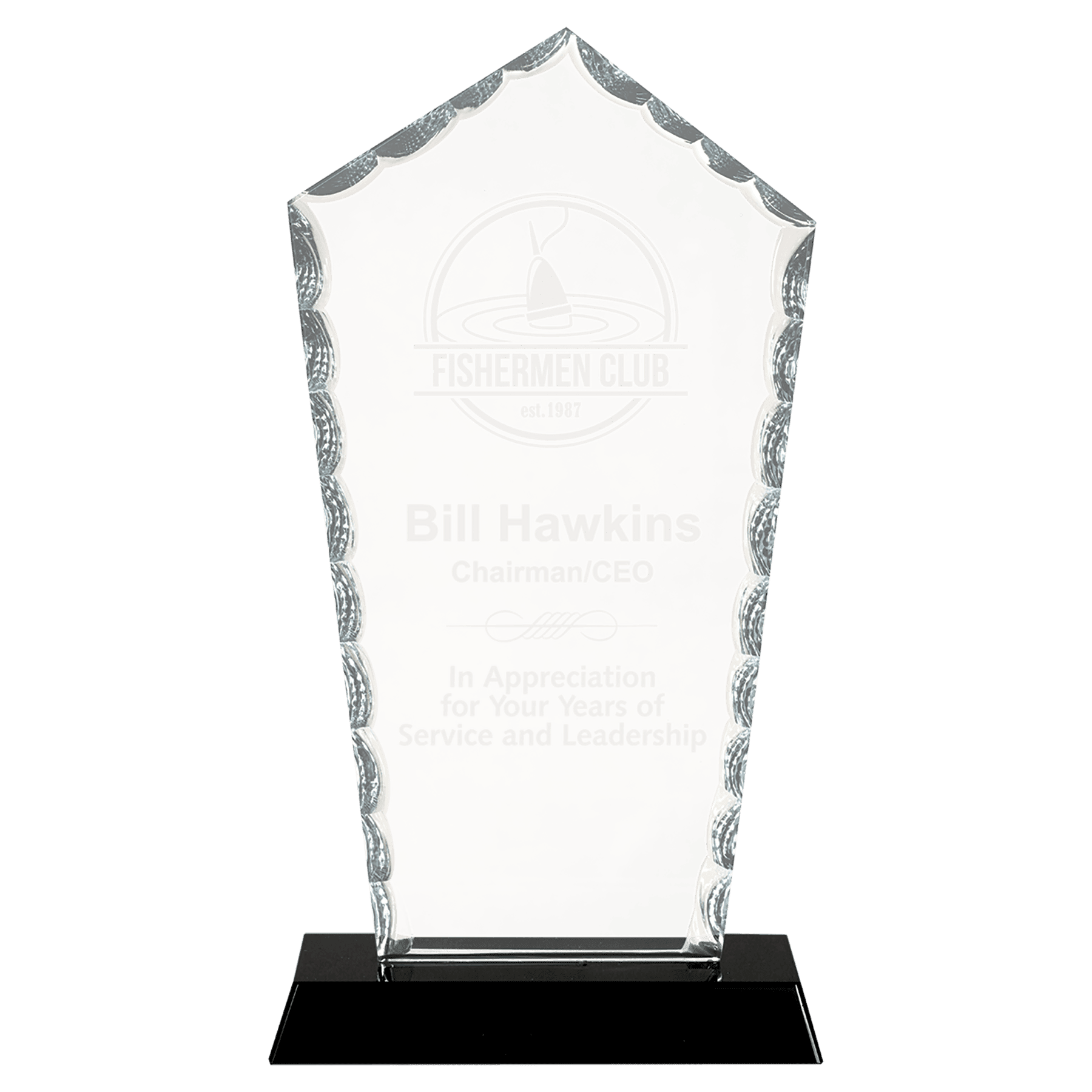 9" Diamond Facet Glass on a Black Crystal Base