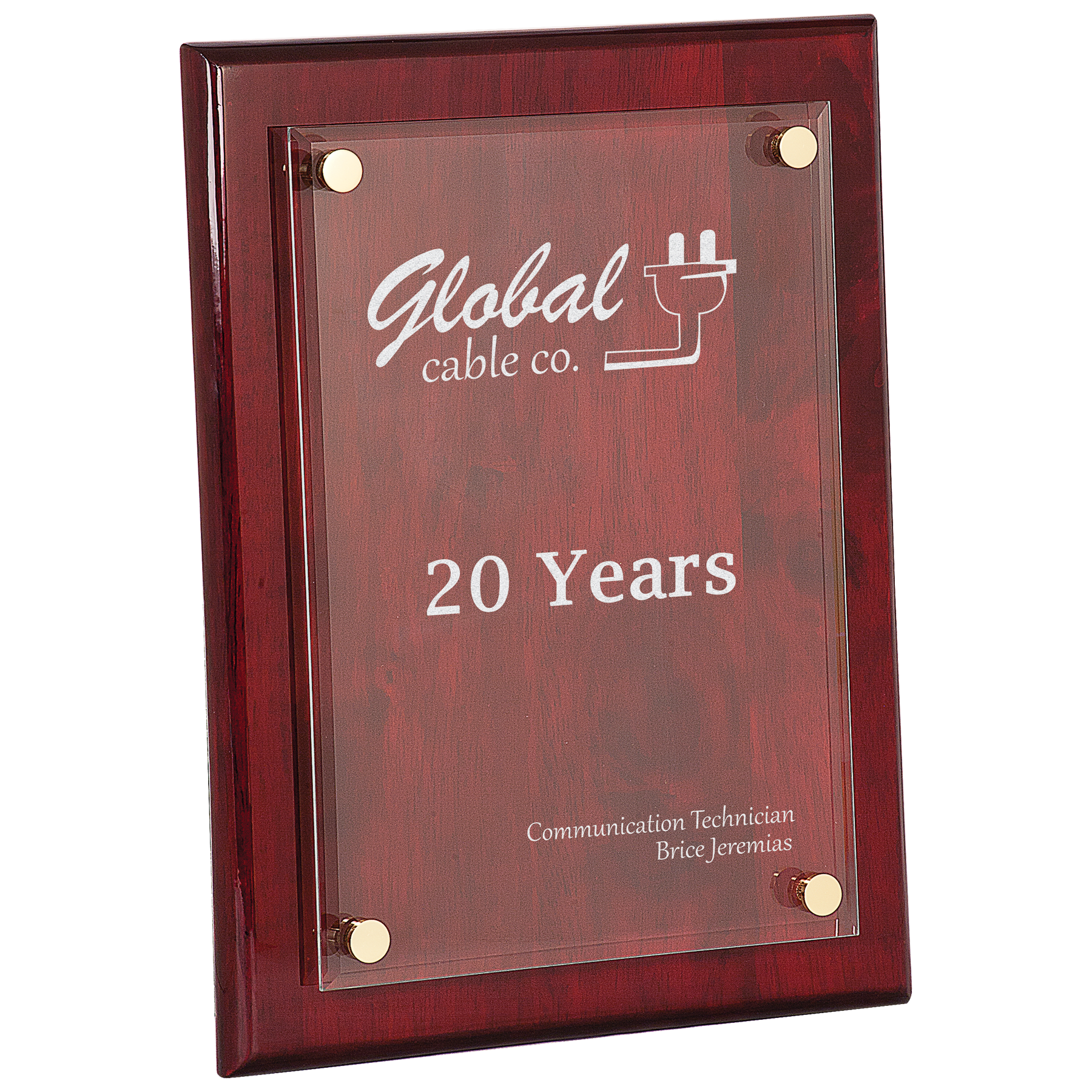 9" x 12" Rosewood Piano Finish Floating Acrylic Plaque