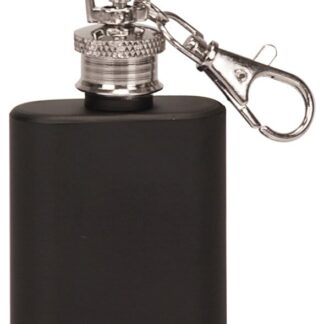 1 oz. Matte Black Stainless Steel Flask Keychain