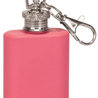 1 oz. Matte Pink Stainless Steel Flask Keychain
