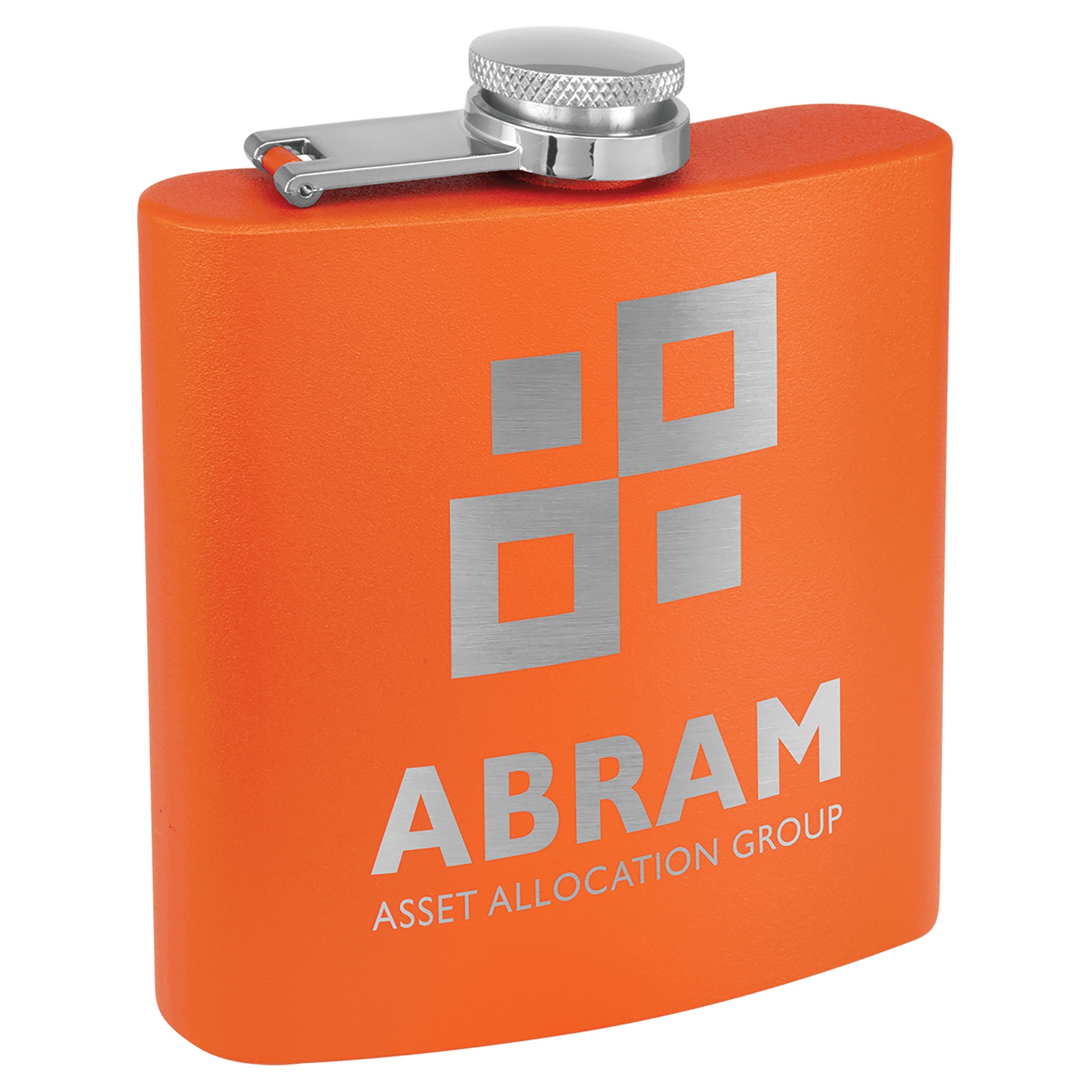 6 oz. Powder Coated Flask Orange
