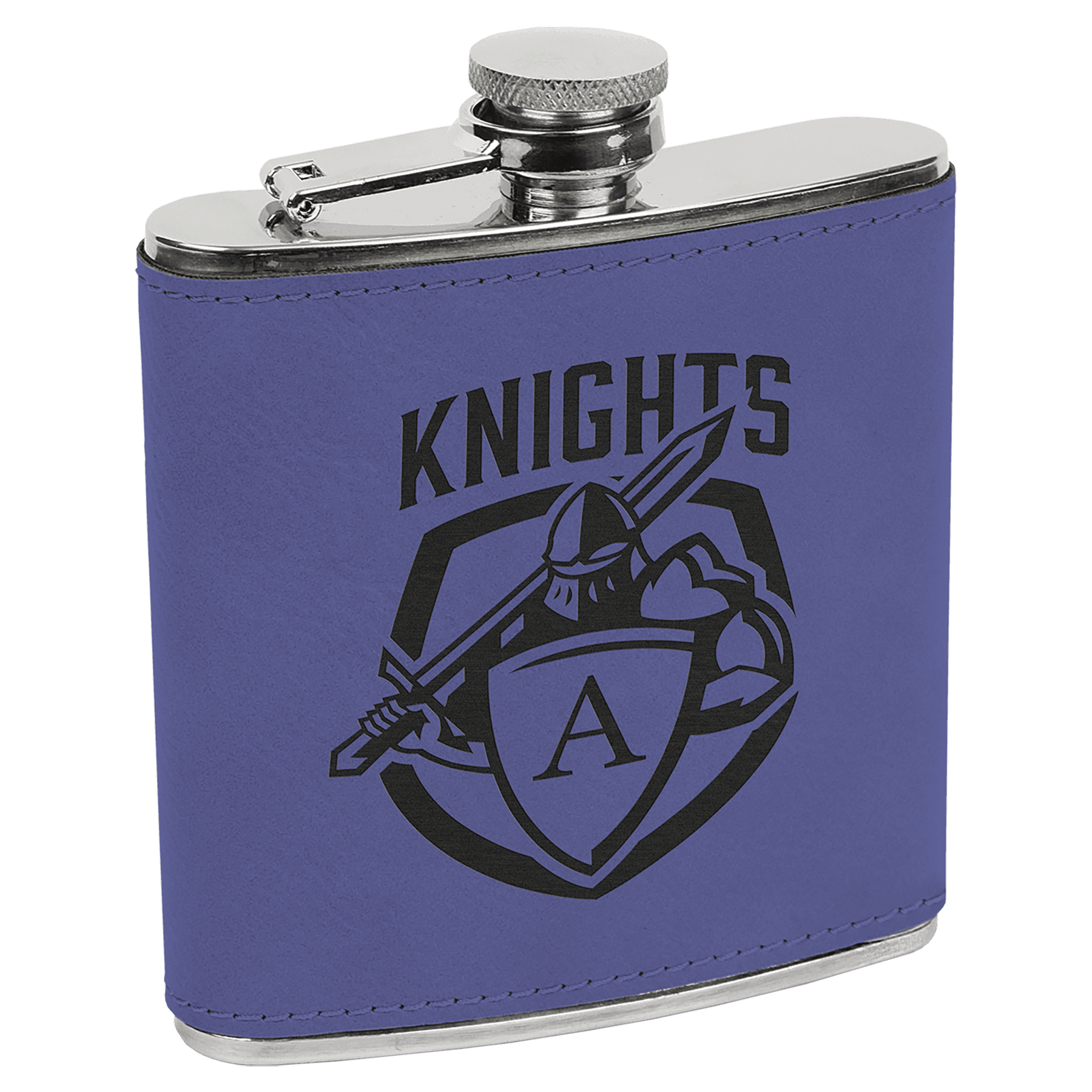 Purple Leatherette 6 oz. Flask