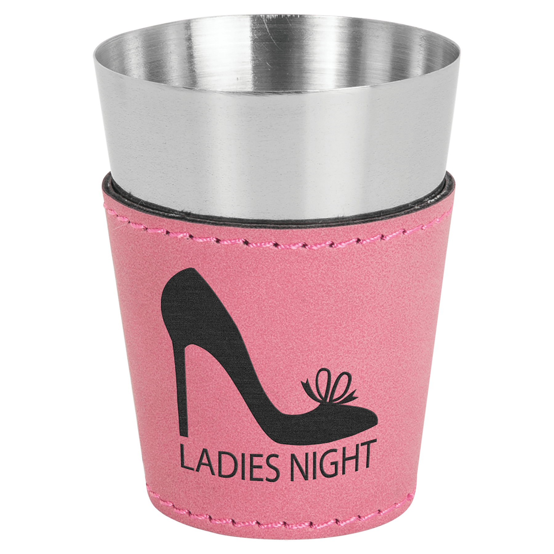 Pink 2 oz. Leatherette Wrapped Stainless Steel Shot Glass