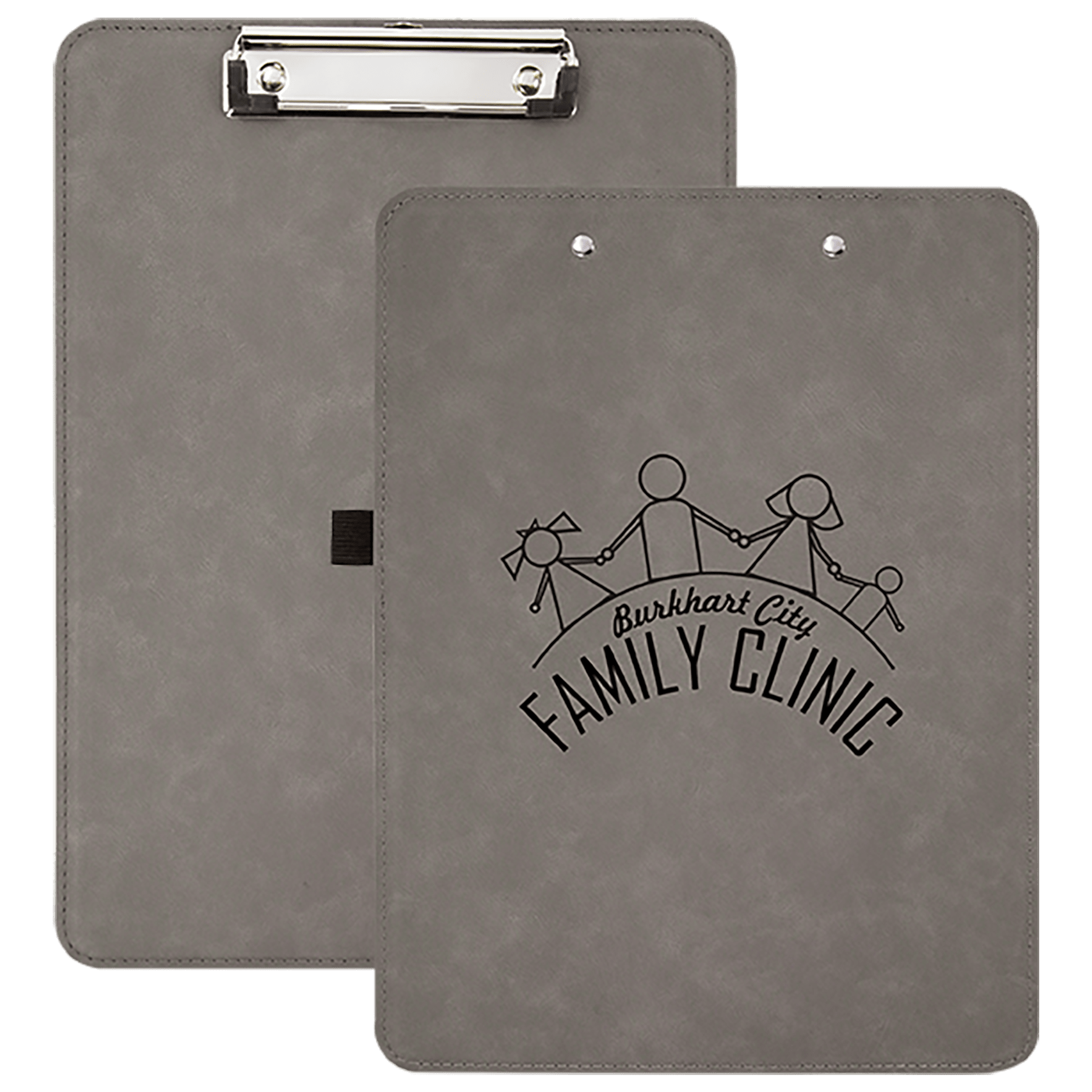 Gray Laserable Leatherette Clip Board