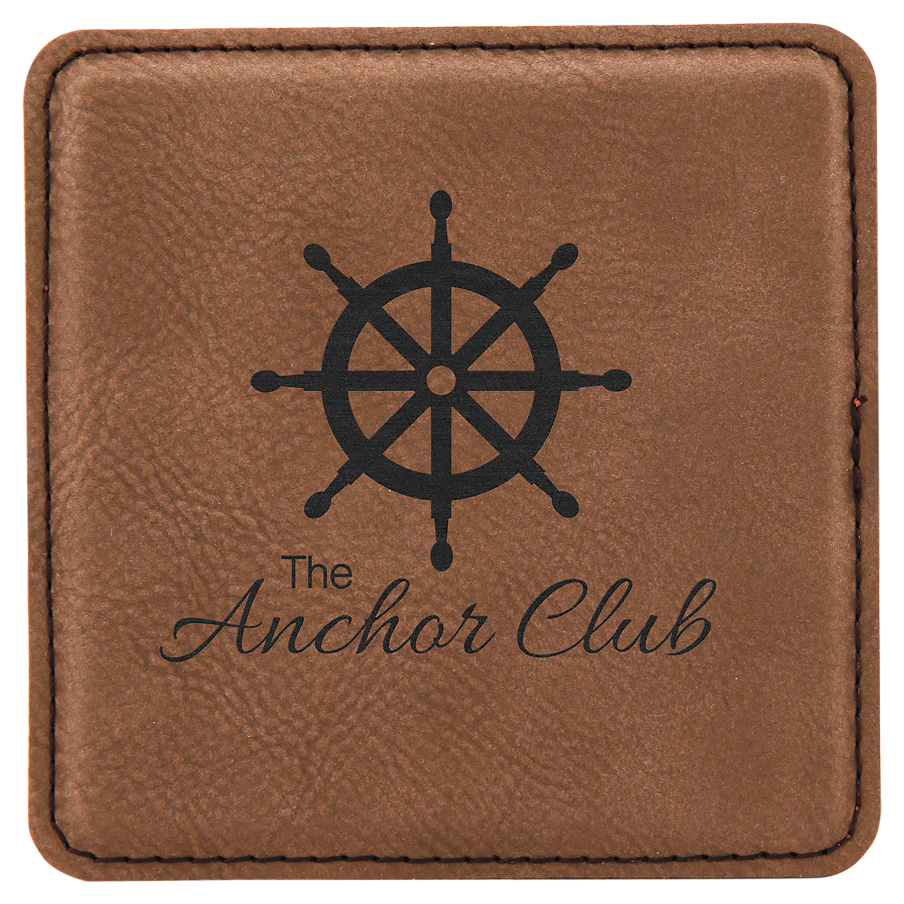 Dark Brown Square Leatherette Coaster