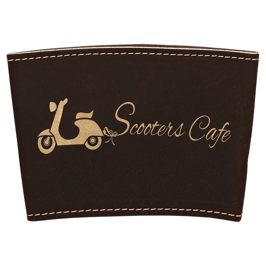 Black/Gold Leatherette Latte Mug Sleeve