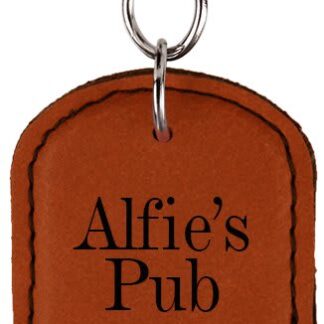 Rawhide Leatherette Oval Bottle Opener Keychain