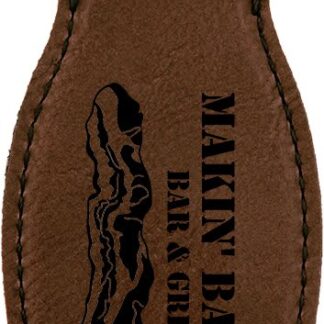 Dark Brown Leatherette Magnetic Bottle Opener